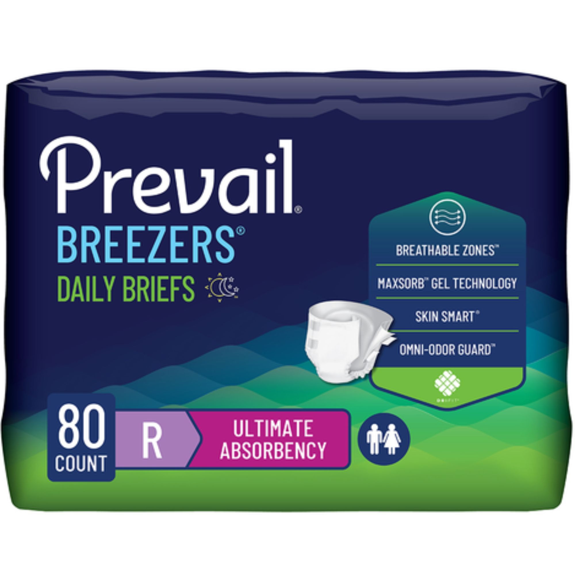 Prevail Breezers Adult Incontinence Briefs with Tabs, Ultimate Absorbency