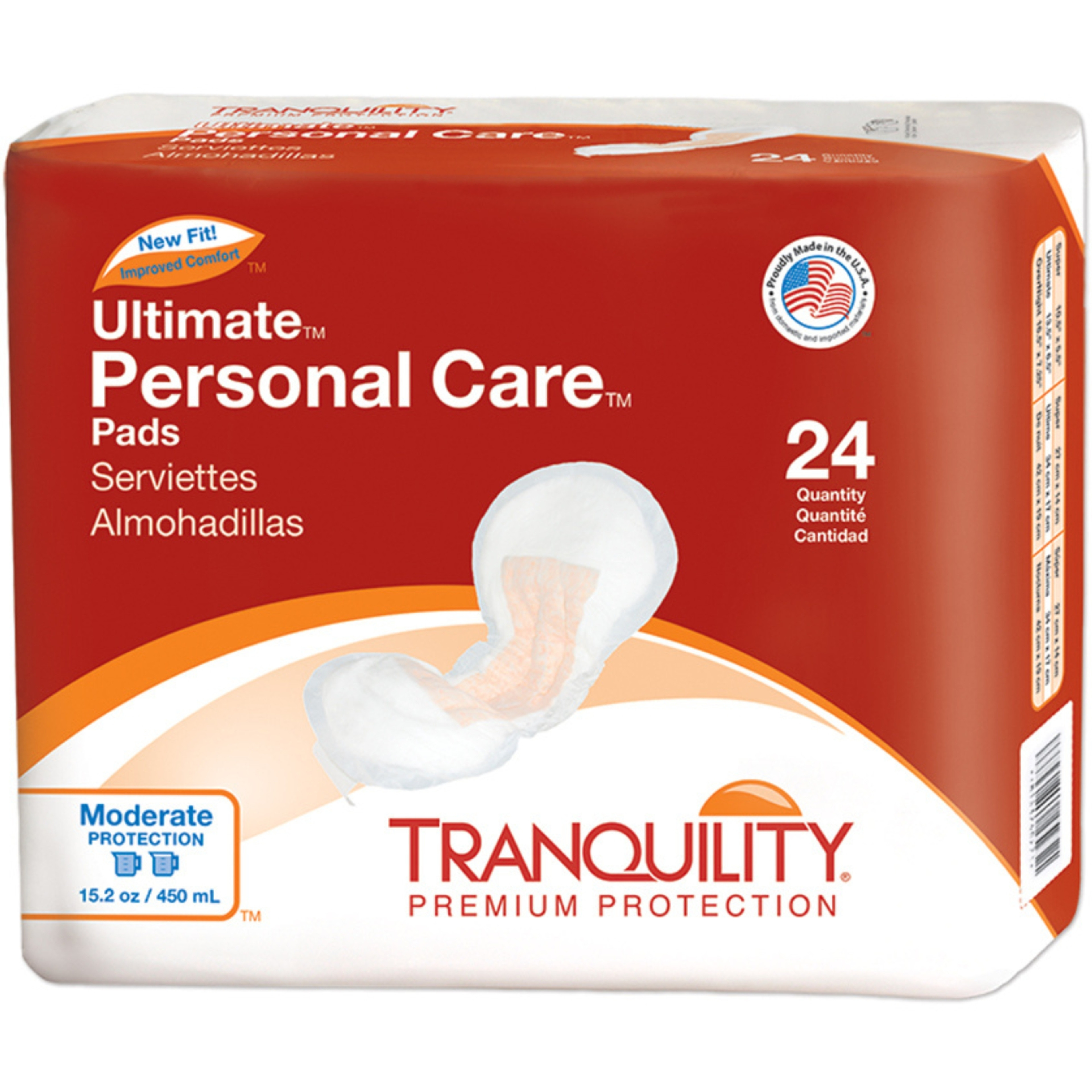 Tranquility Personal Care Disposable Incontinence Pads, Moderate Absorbency