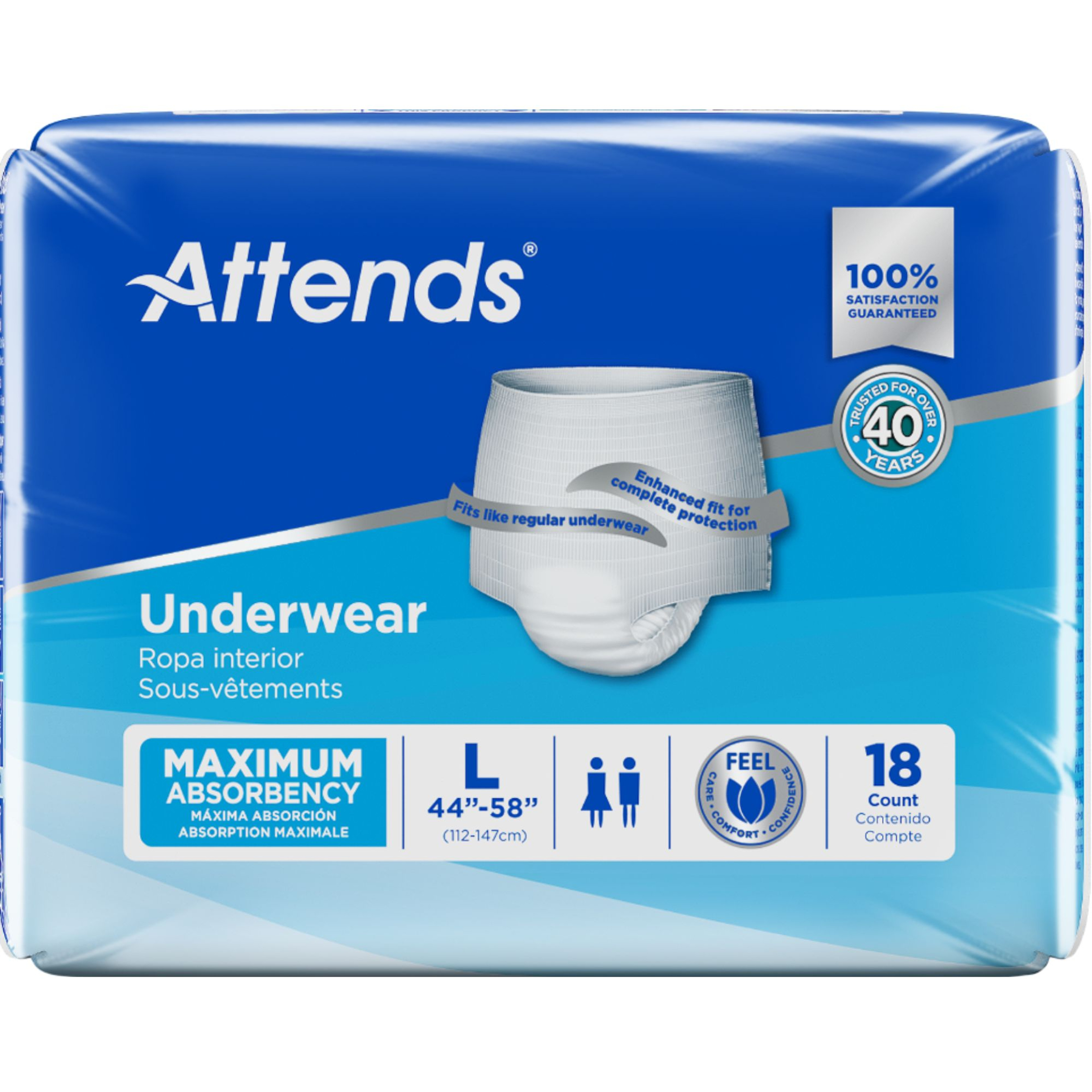 Attends Adult Incontinence Pull-Up Underwear, Maximum Absorbency