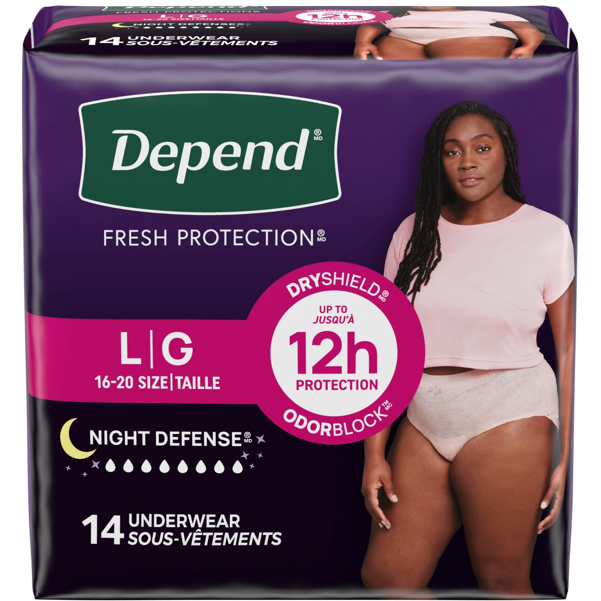 Depend Night Defense Pull-Up Underwear for Women, Overnight