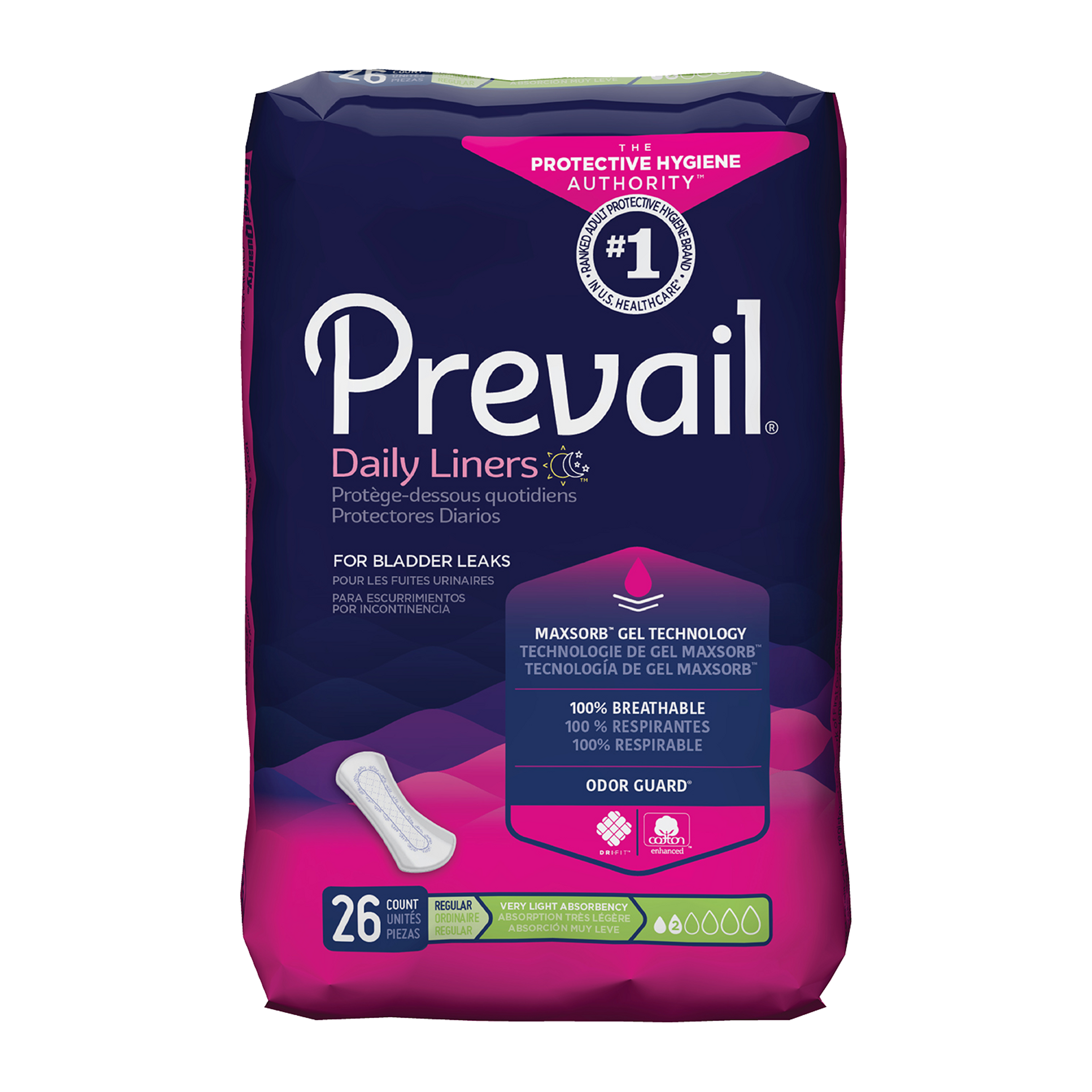Prevail Women's Daily Liner, Very Light Absorbency