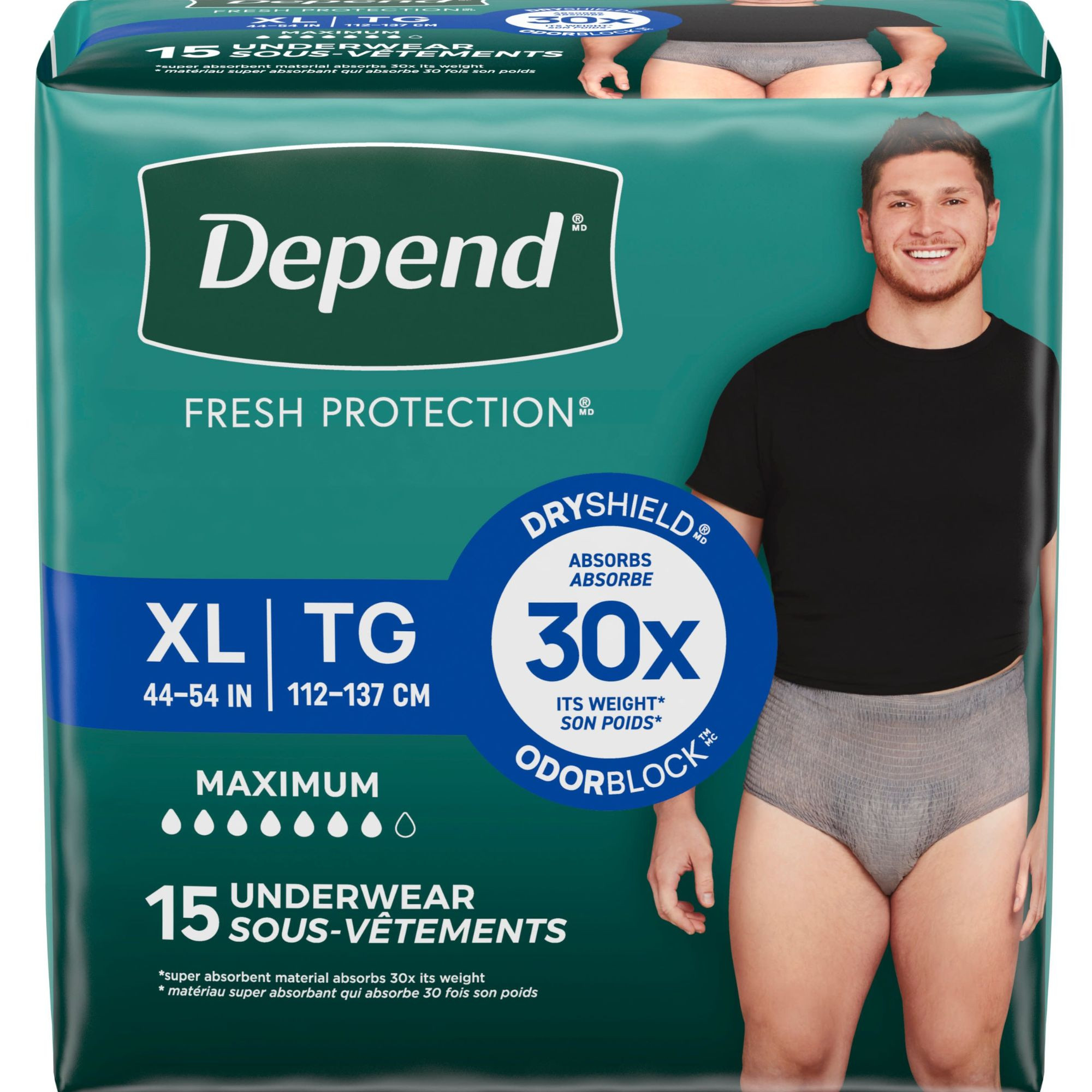 Depend Fresh Protection Adult Incontinence Pull-Up Underwear for Men, Maximum
