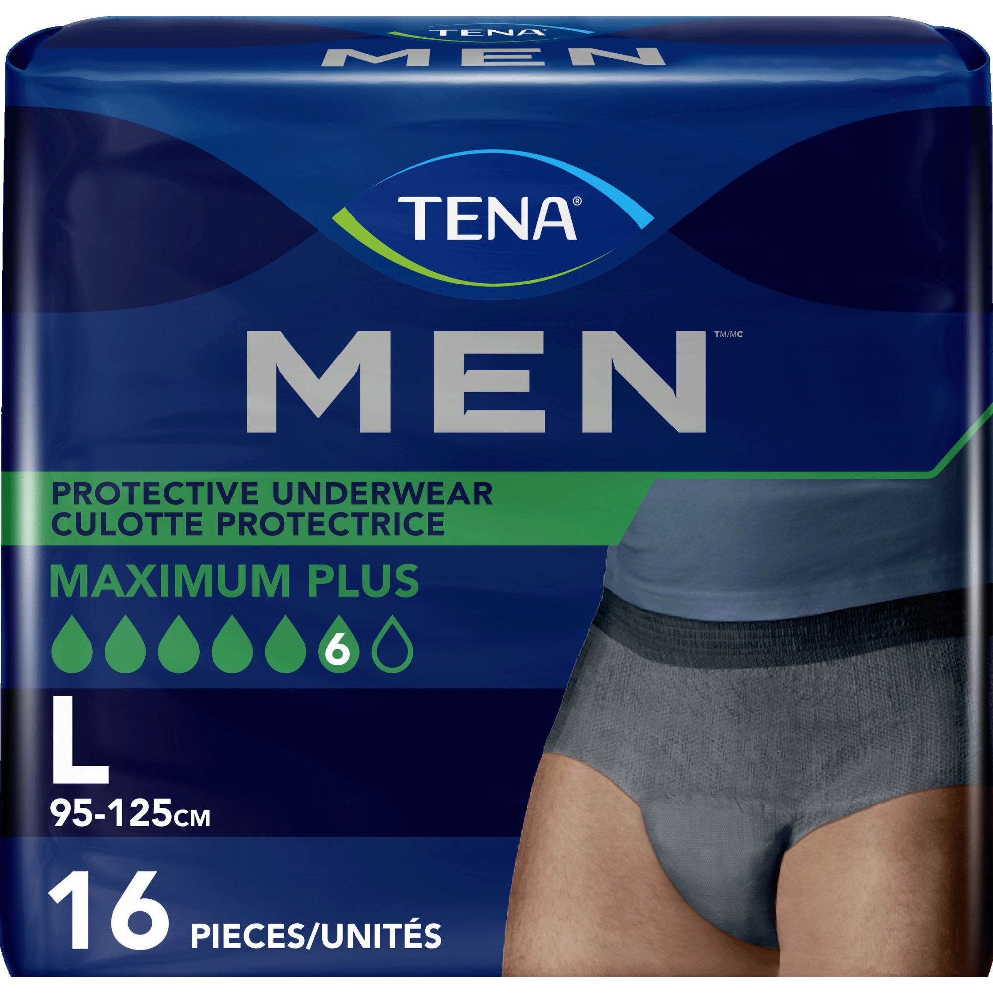 TENA MEN Maximum Plus Protective Incontinence Pull-Up Underwear, Heavy Absorbency
