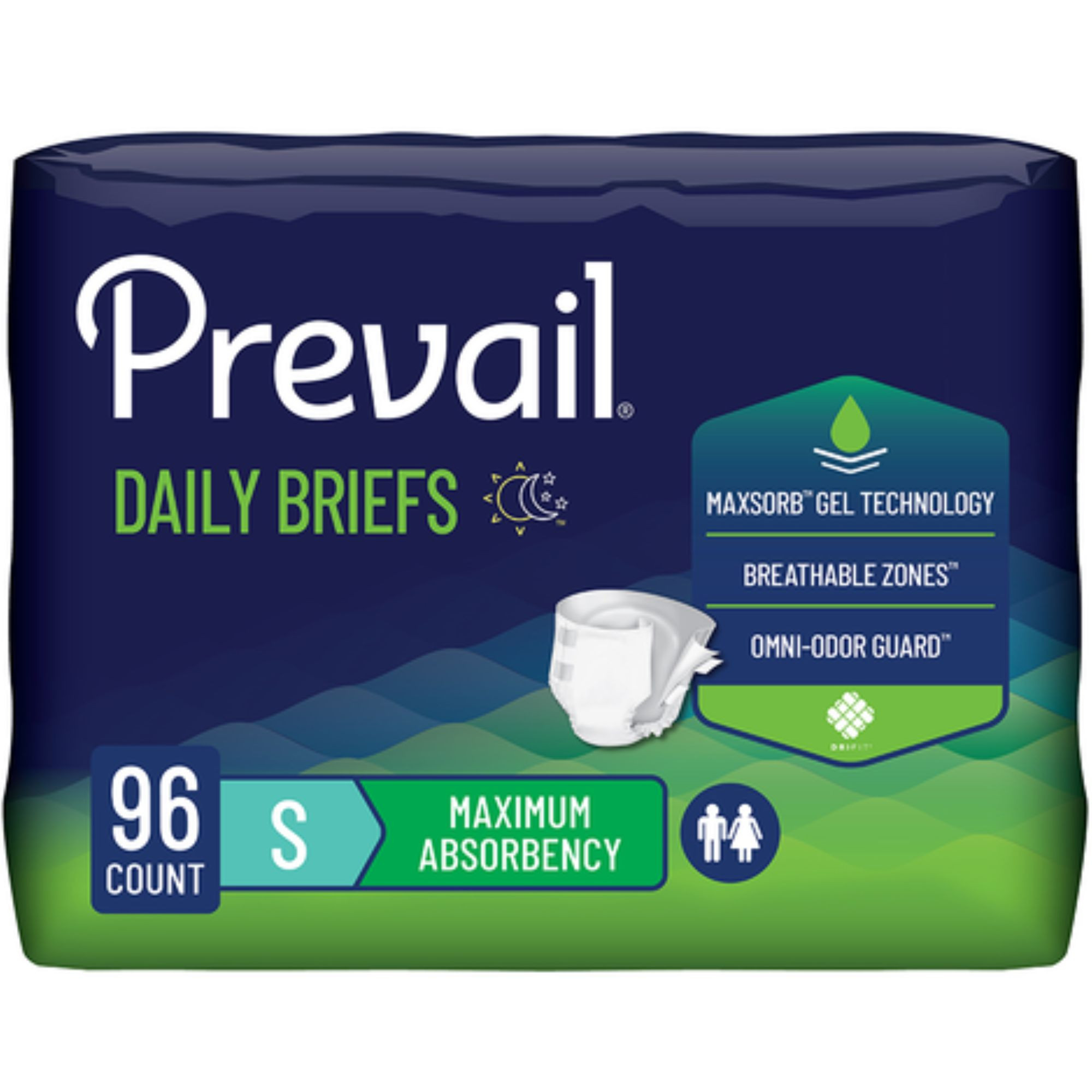 Prevail Daily Adult Incontinence Briefs with Tabs, Maximum Absorbency