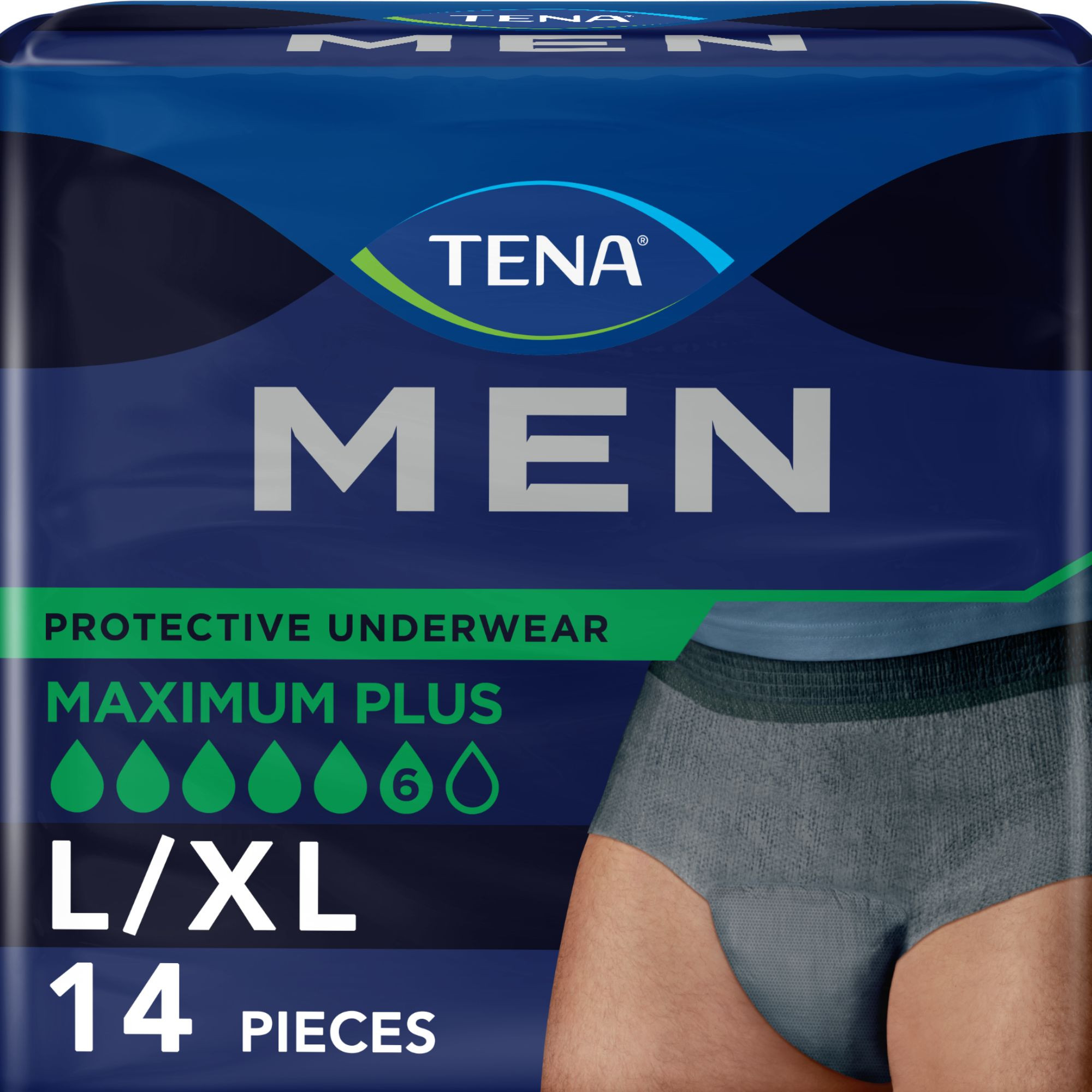 TENA MEN Maximum Plus Protective Incontinence Pull-Up Underwear, Heavy Absorbency