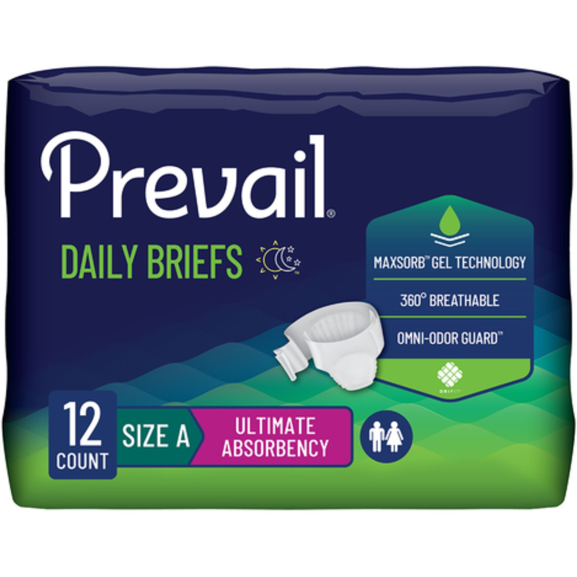 Prevail Adult Incontinence Bariatric Briefs with Tabs for Men & Women, Ultimate Absorbency