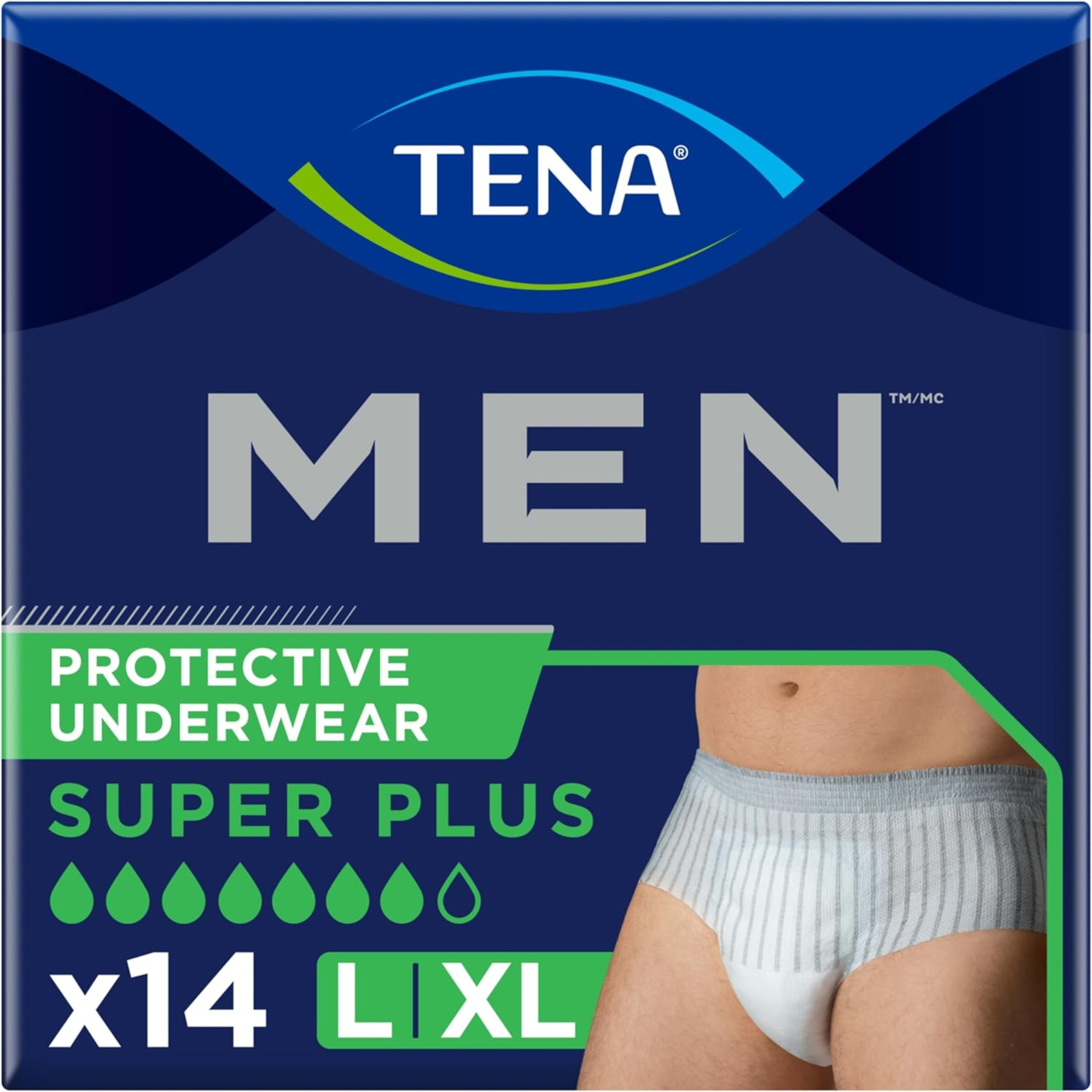 TENA MEN Super Plus Protective Incontinence Disposable Underwear, Heavy Absorbency