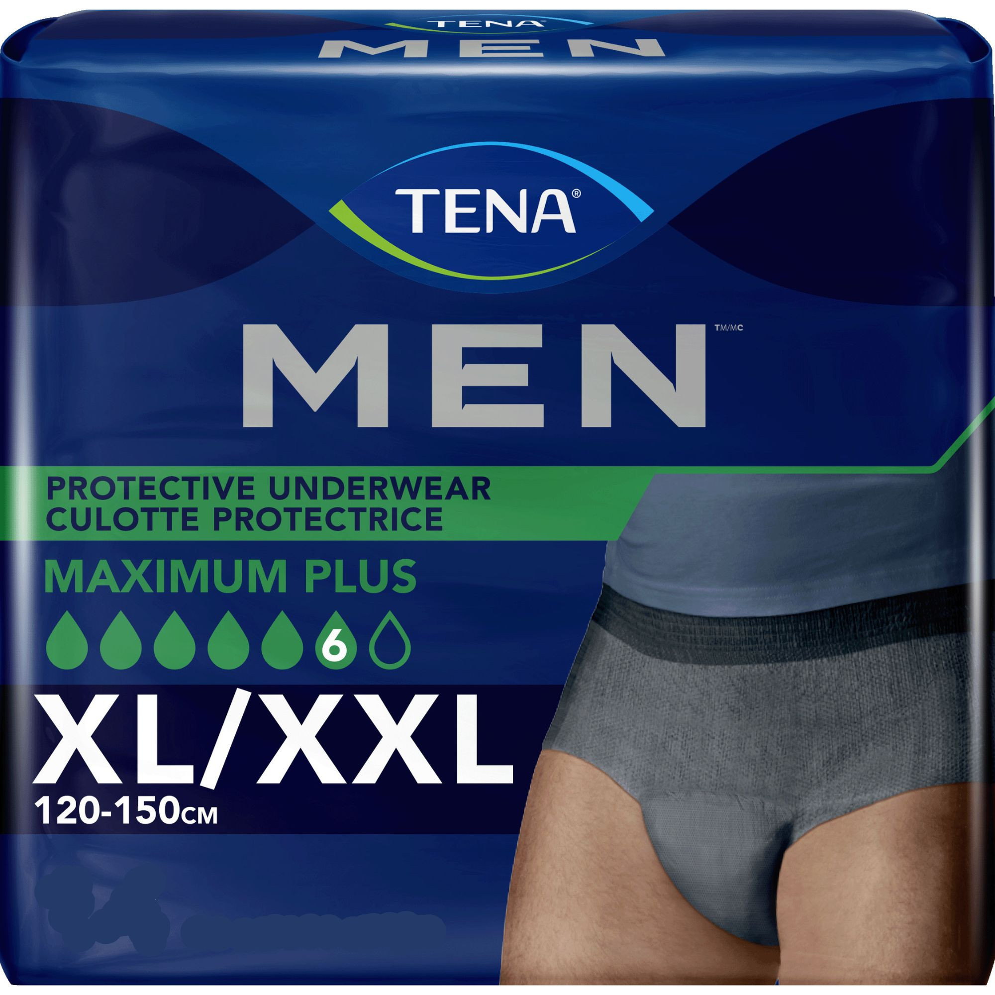 TENA MEN Maximum Plus Protective Incontinence Pull-Up Underwear, Heavy Absorbency