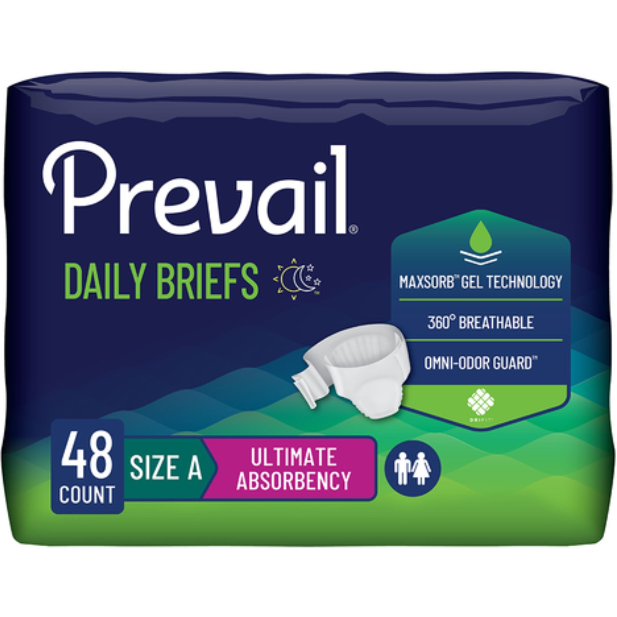 Prevail Adult Incontinence Bariatric Briefs with Tabs for Men & Women, Ultimate Absorbency