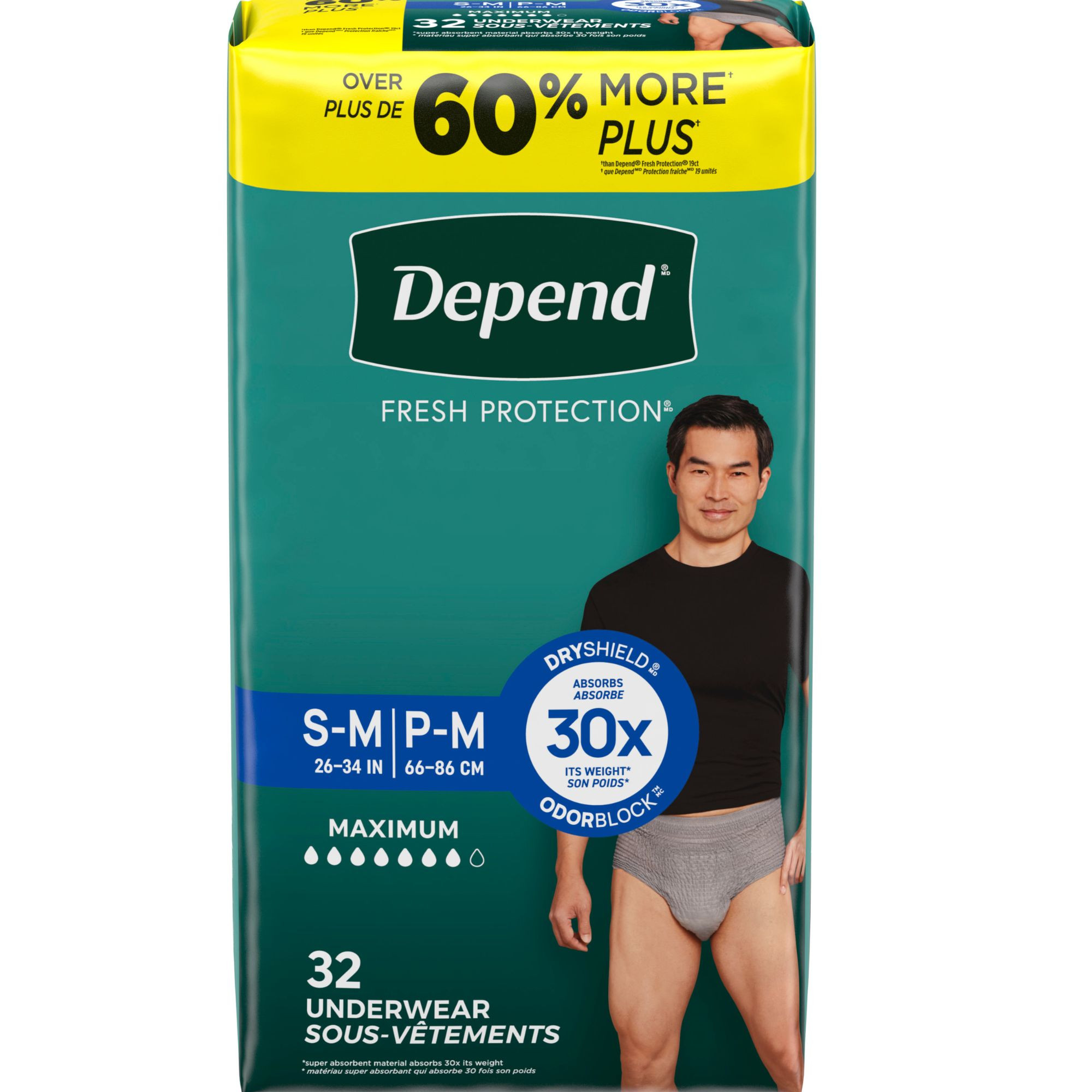 Depend Fresh Protection Adult Incontinence Pull-Up Underwear for Men, Maximum