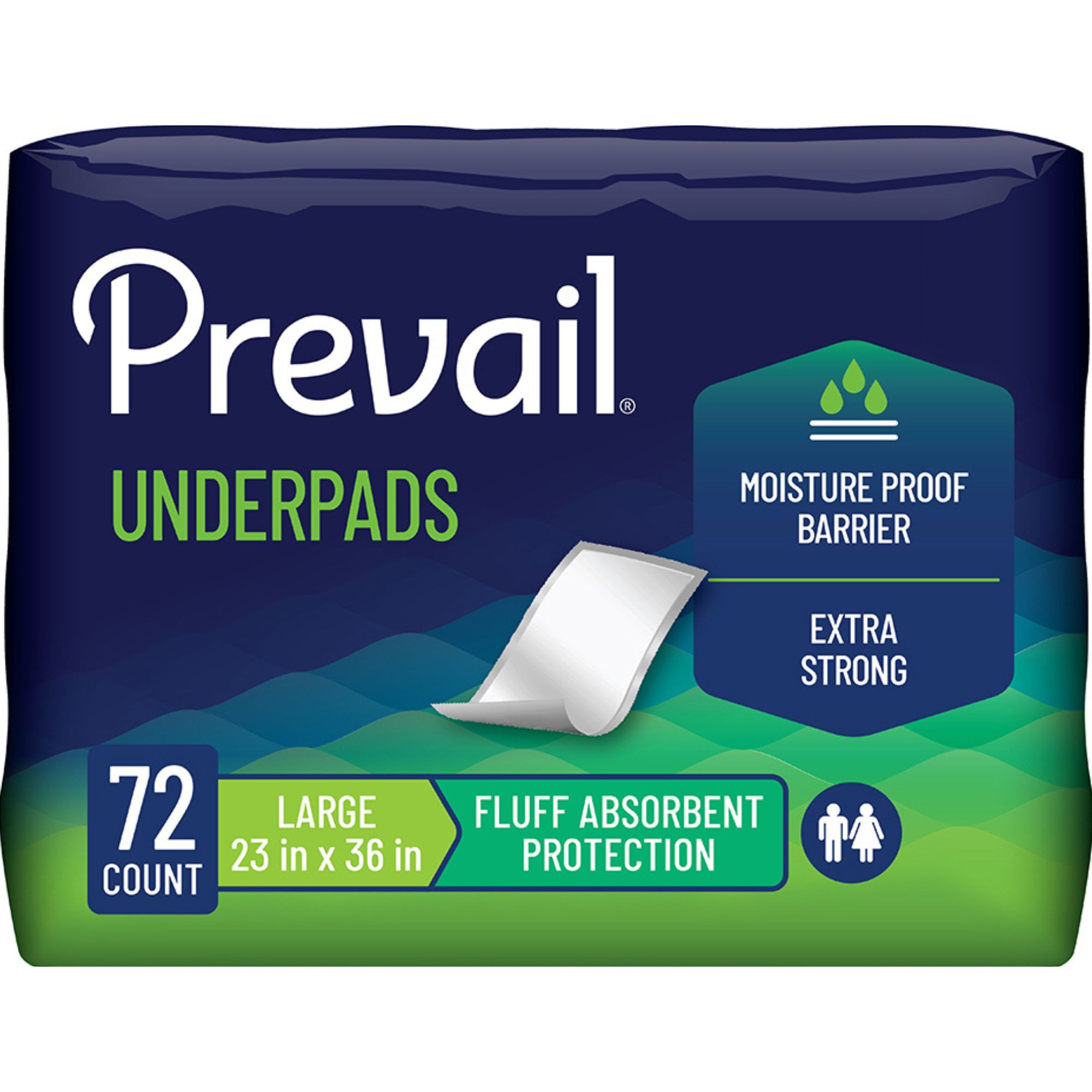 Prevail Total Care Incontinence Underpads, Fluff Absorbency