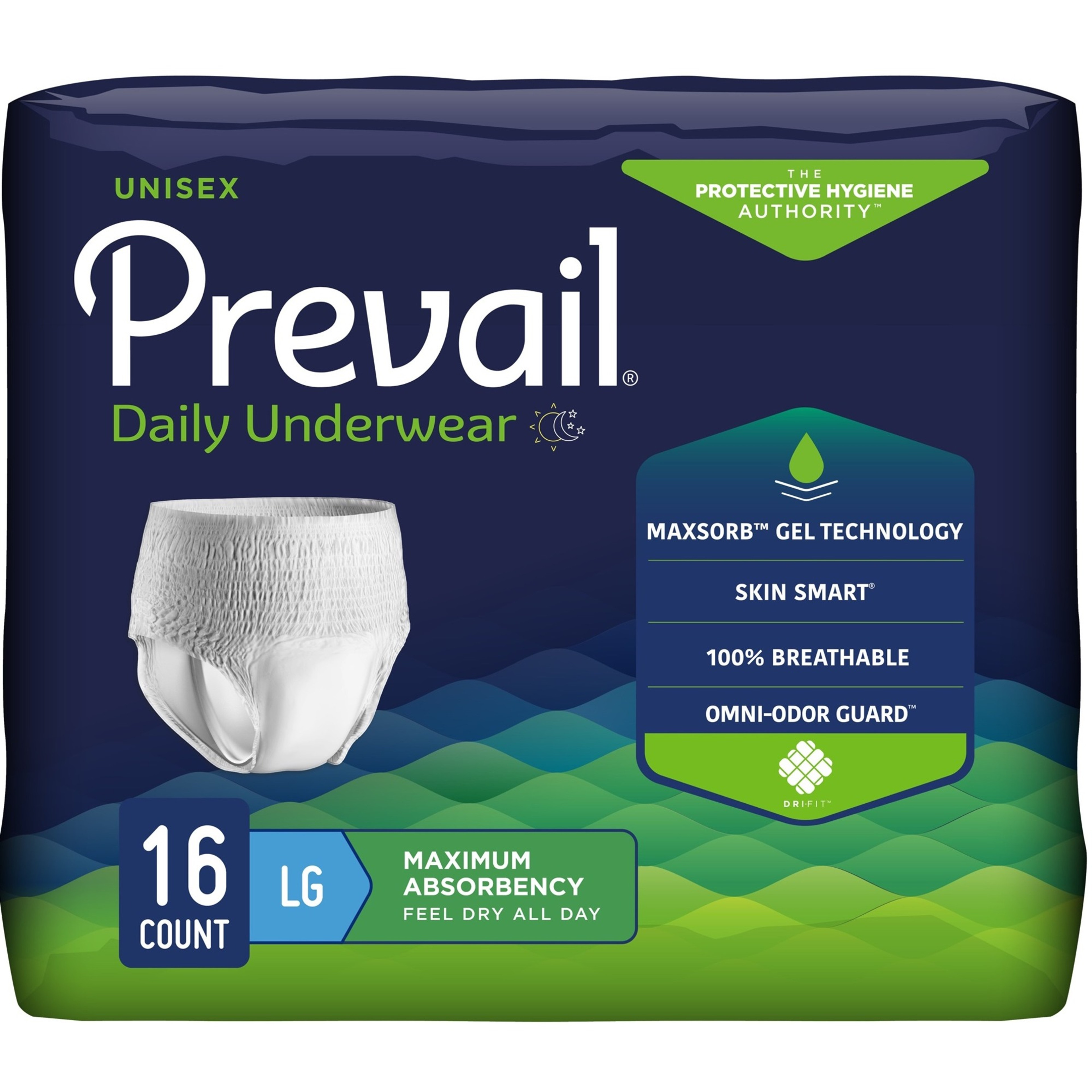 Prevail Adult Incontinence Underwear for Men & Women, Maximum Absorbency