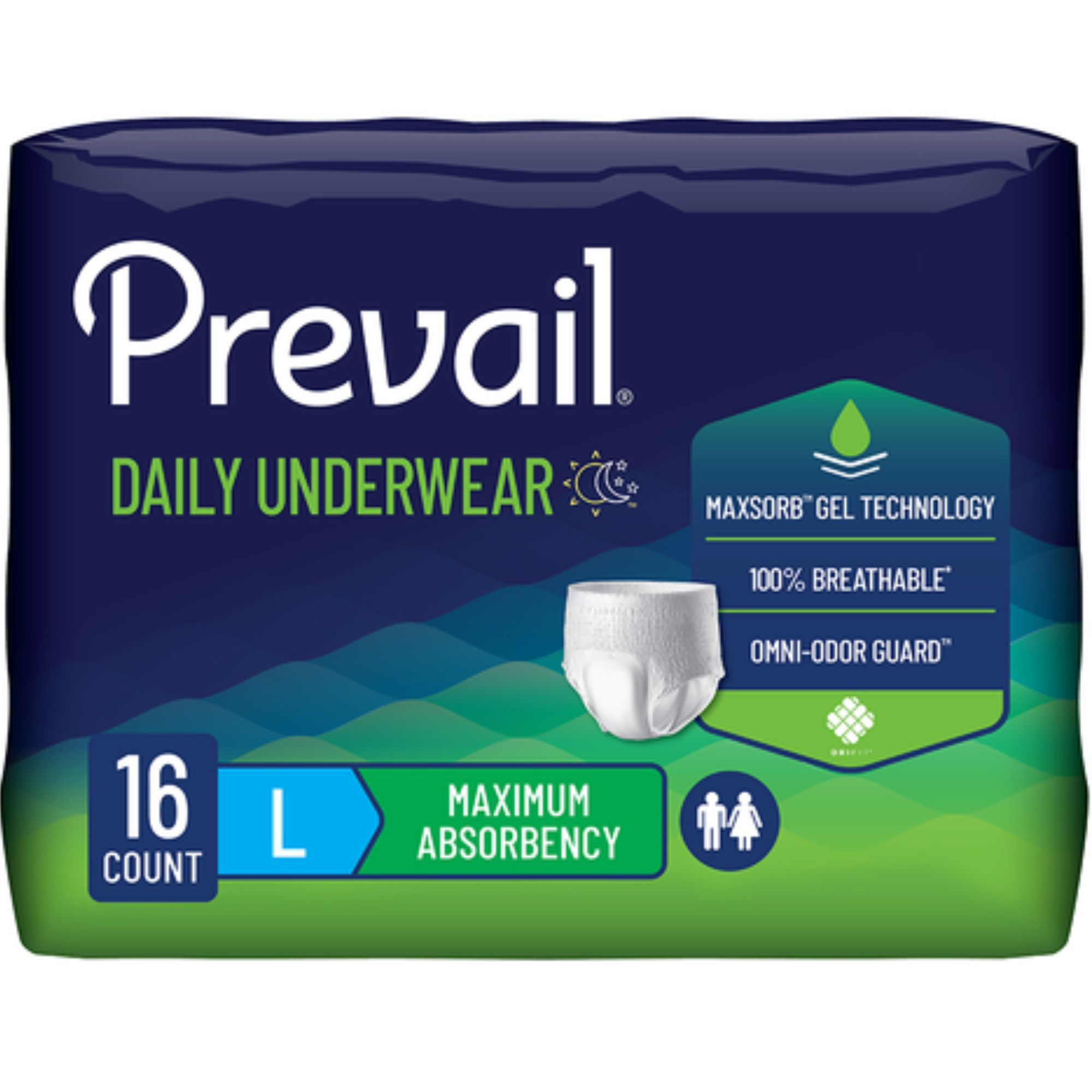 Prevail Adult Incontinence Pull-Up Underwear for Men & Women, Maximum Absorbency