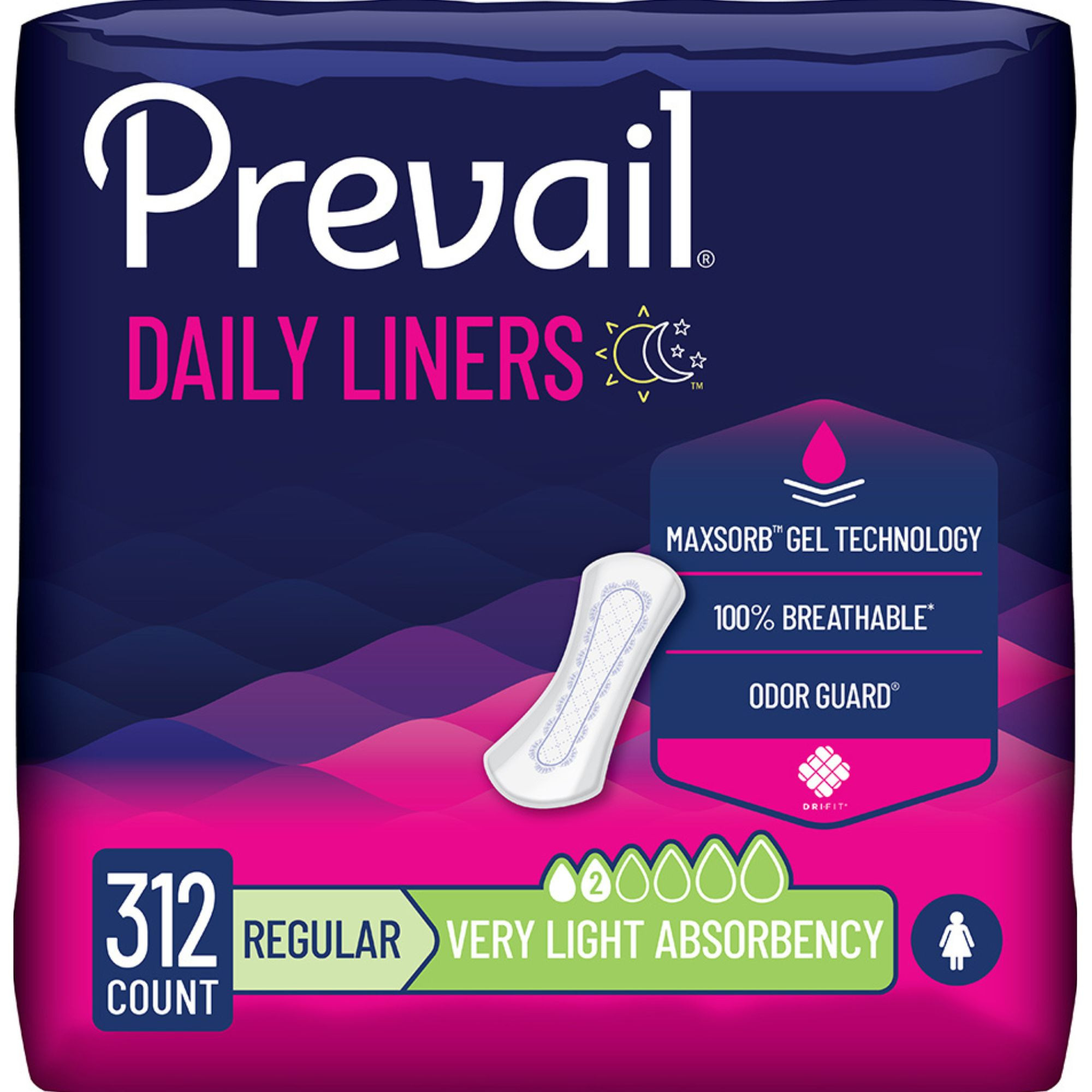Prevail Women's Daily Liner, Very Light Absorbency
