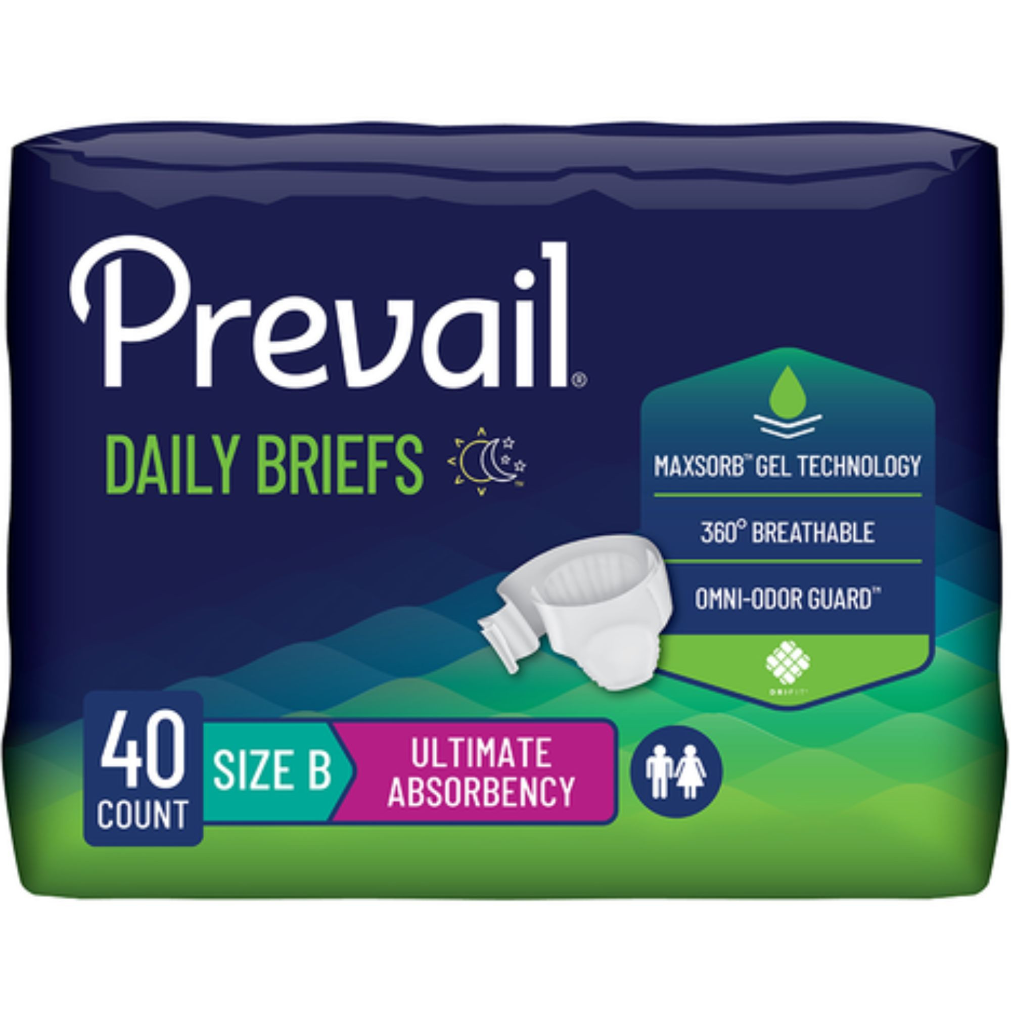 Prevail Adult Incontinence Bariatric Briefs with Tabs for Men & Women, Ultimate Absorbency