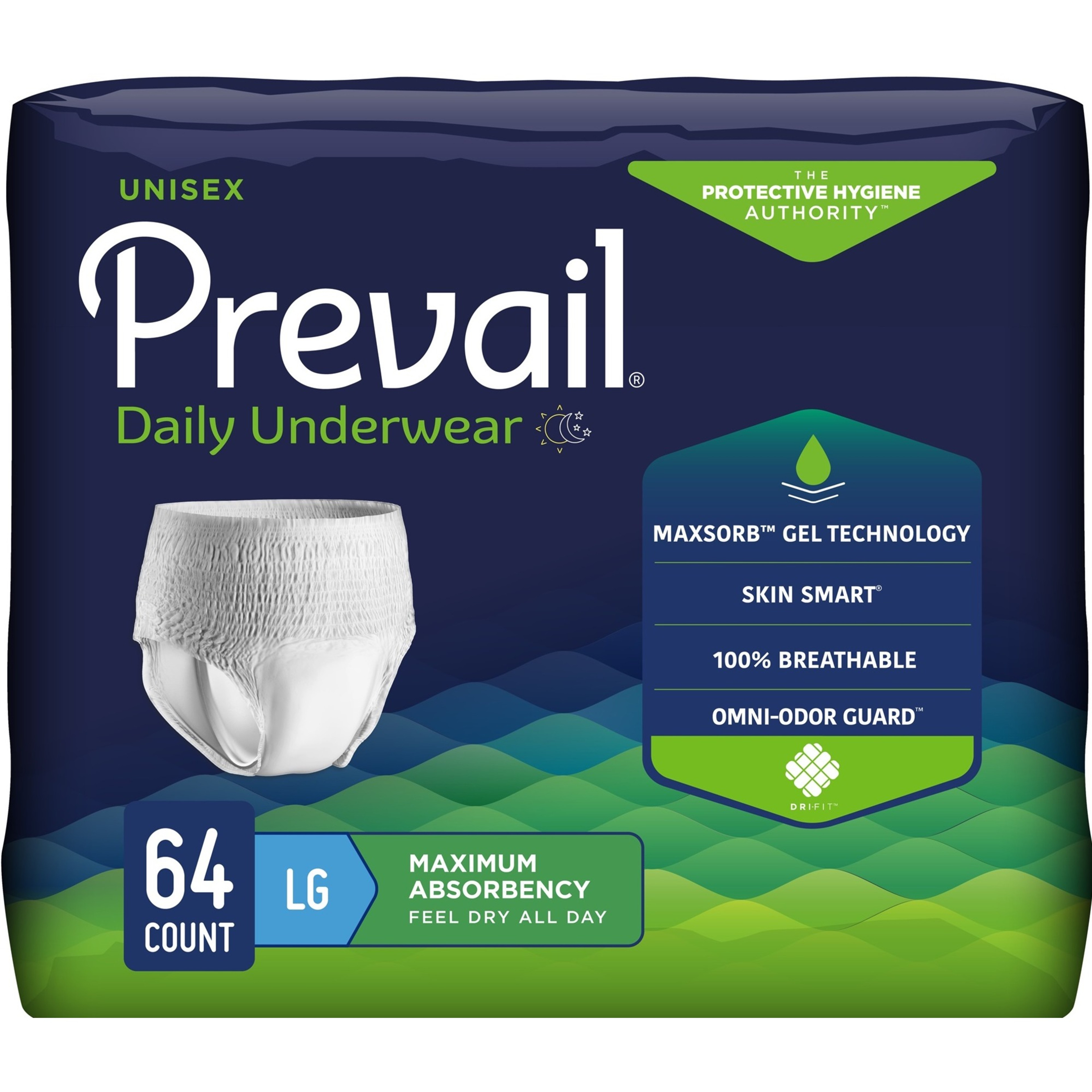Prevail Adult Incontinence Pull-Up Underwear for Men & Women, Maximum Absorbency