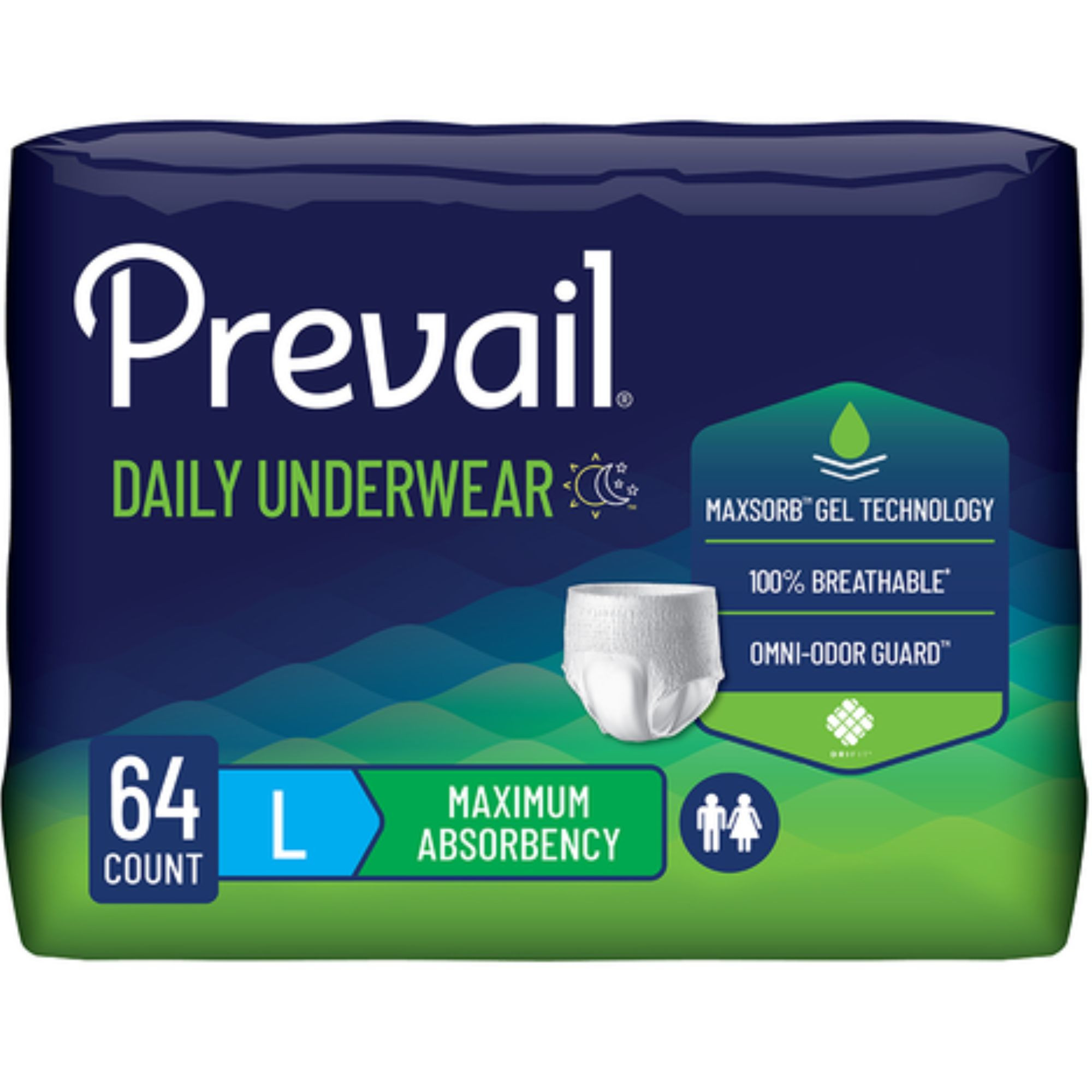 Prevail Adult Incontinence Pull-Up Underwear for Men & Women, Maximum Absorbency