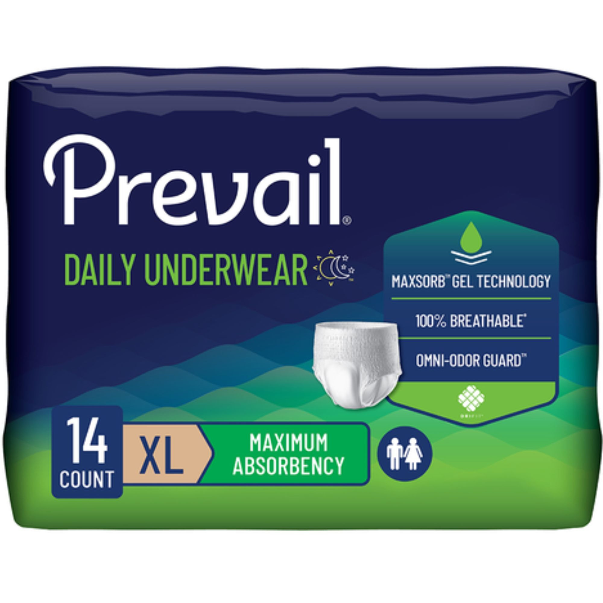 Prevail Adult Incontinence Pull-Up Underwear for Men & Women, Maximum Absorbency