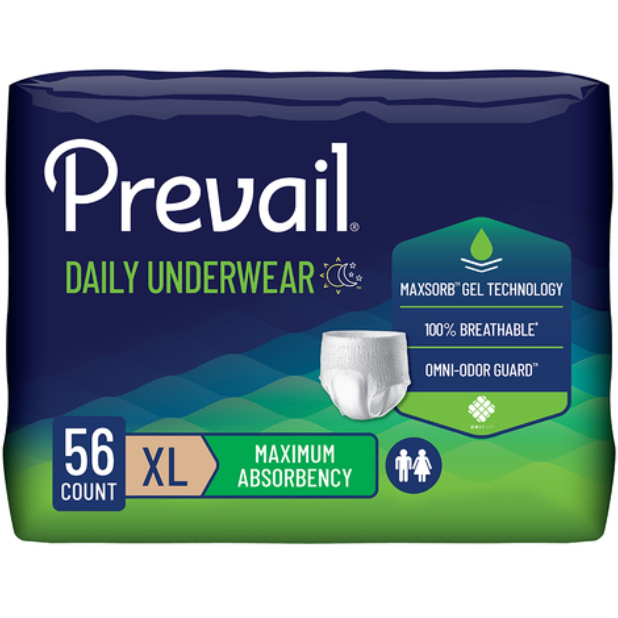 Prevail Adult Incontinence Pull-Up Underwear for Men & Women, Maximum Absorbency
