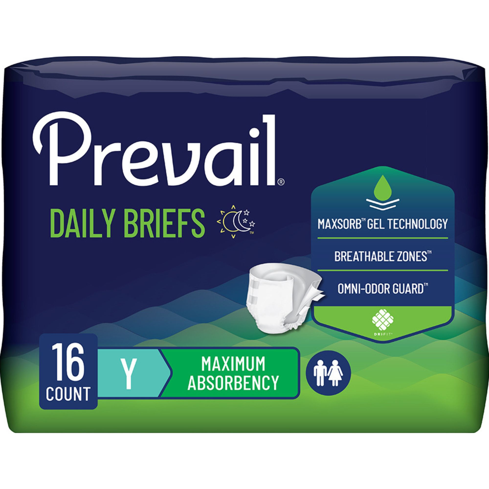 Prevail Daily Adult Incontinence Briefs with Tabs, Maximum Absorbency
