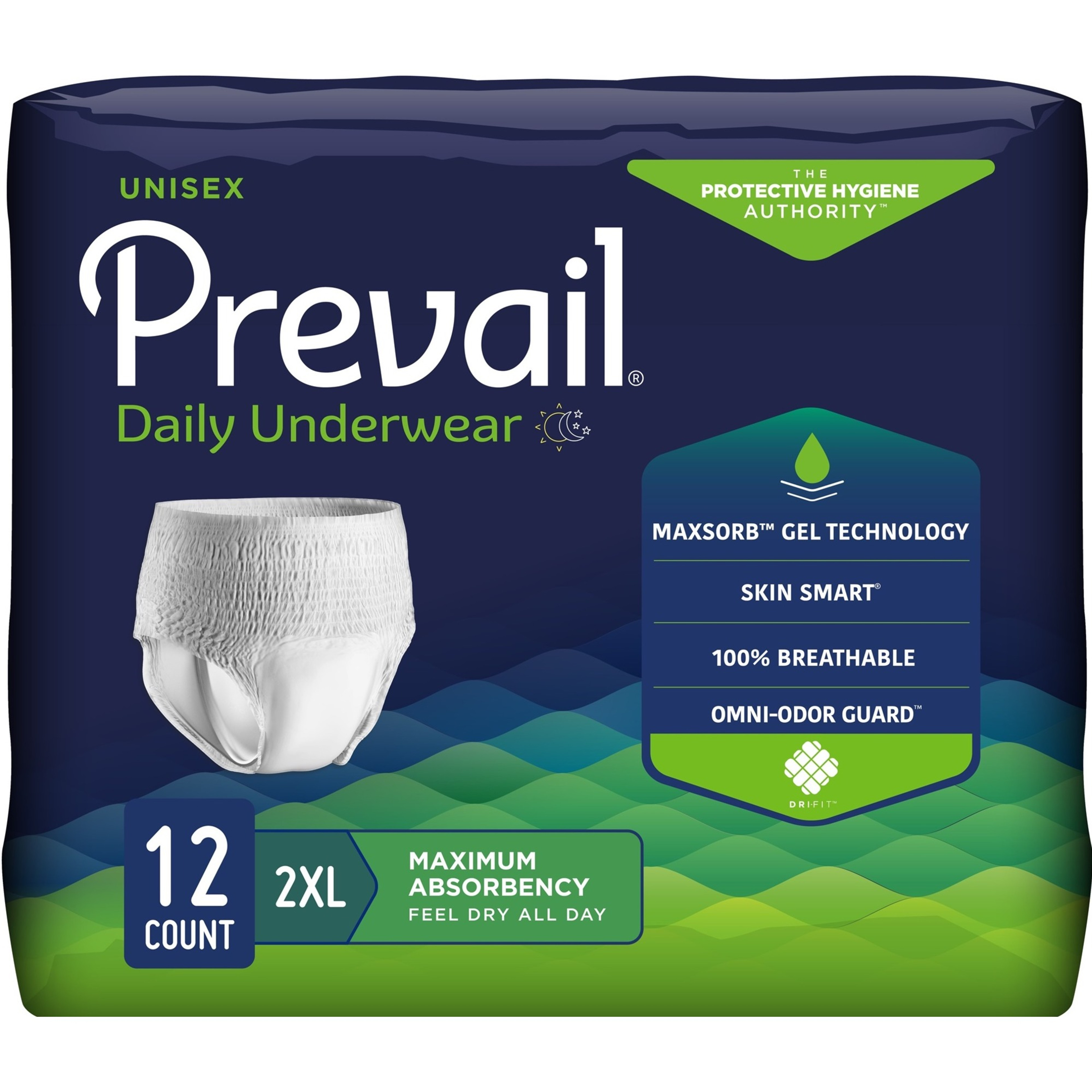 Prevail Adult Incontinence Pull-Up Underwear for Men & Women, Maximum Absorbency