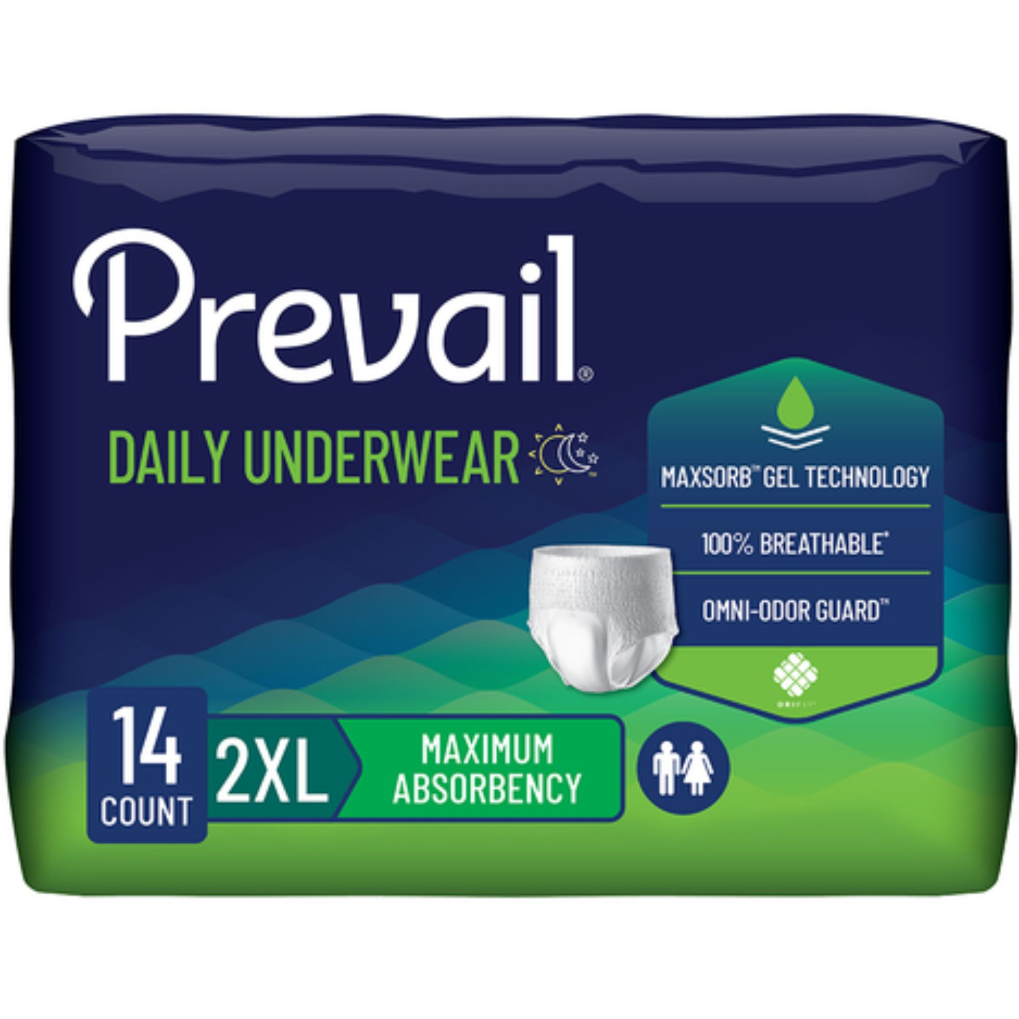Prevail Adult Incontinence Pull-Up Underwear for Men & Women, Maximum Absorbency