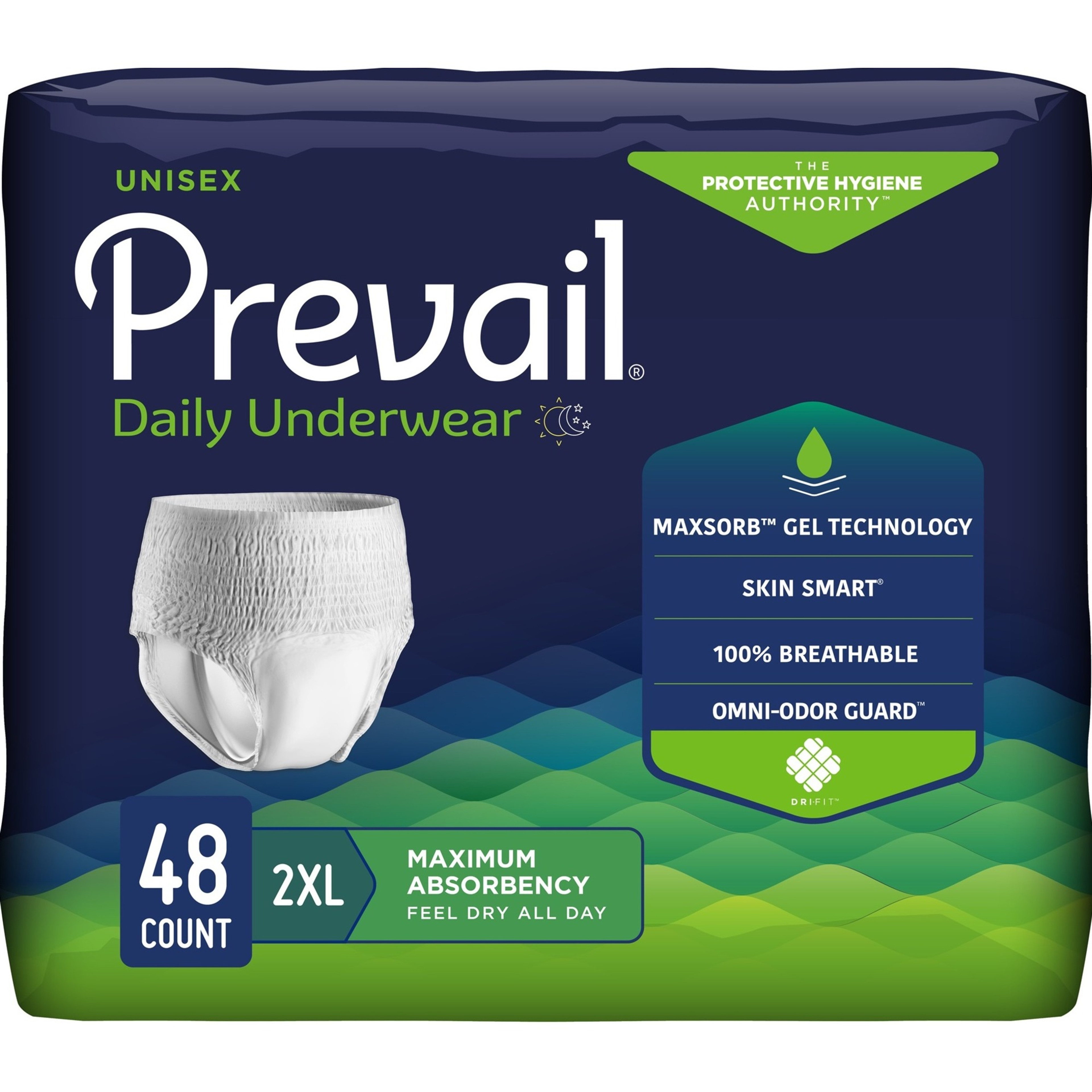 Prevail Adult Incontinence Pull-Up Underwear for Men & Women, Maximum Absorbency