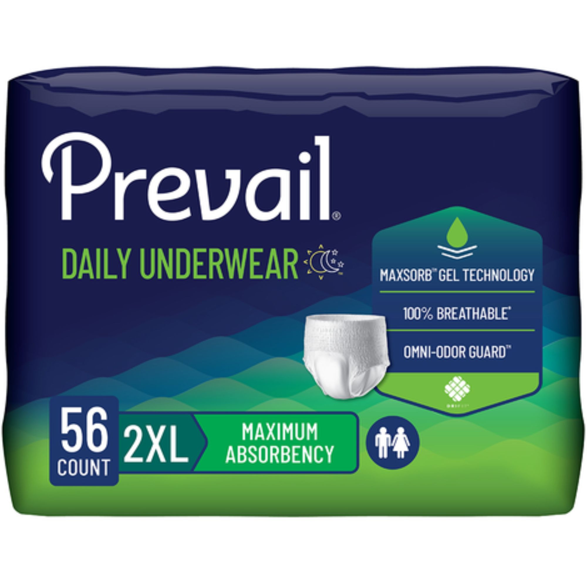 Prevail Adult Incontinence Pull-Up Underwear for Men & Women, Maximum Absorbency