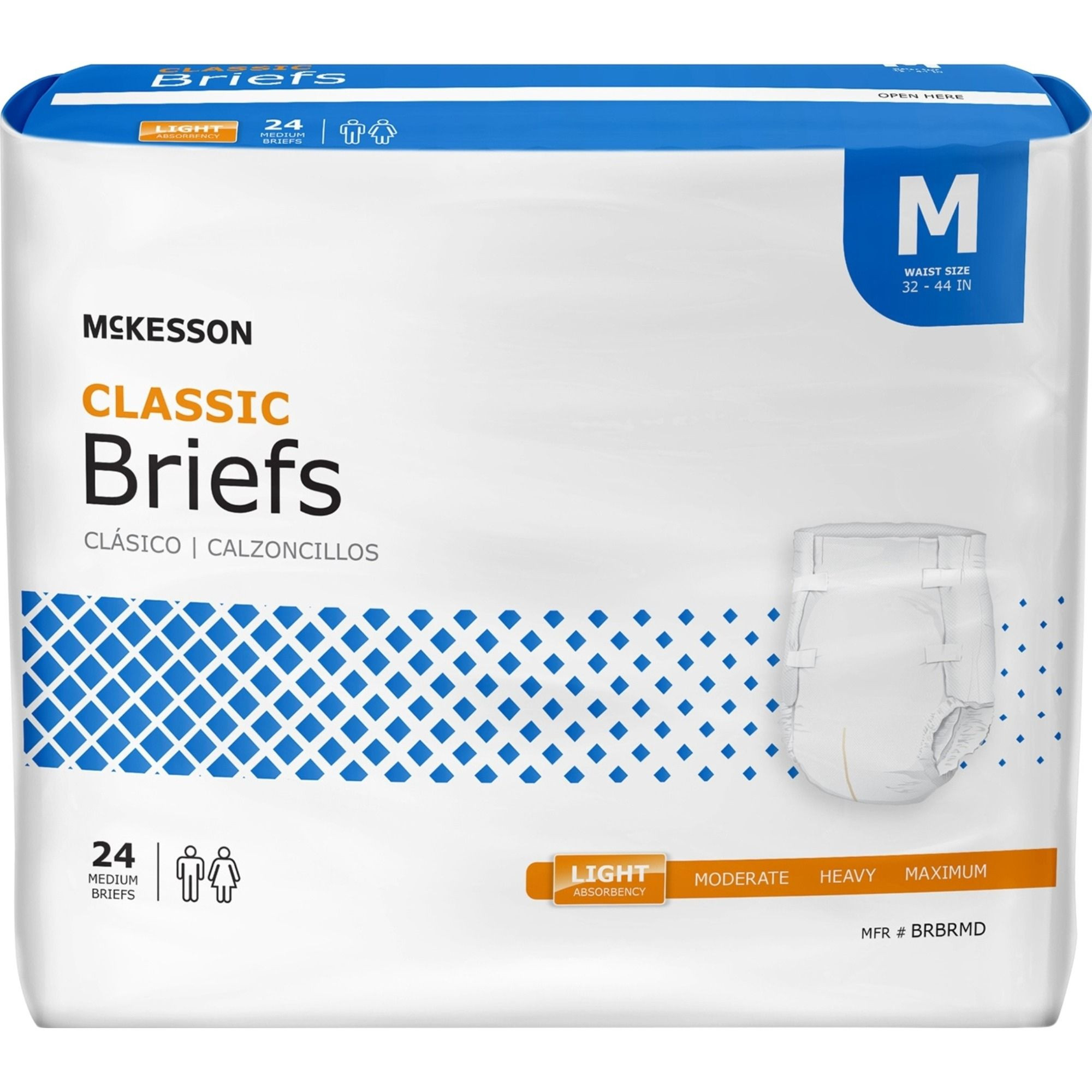 McKesson Classic Adult Diapers with Tabs, Light