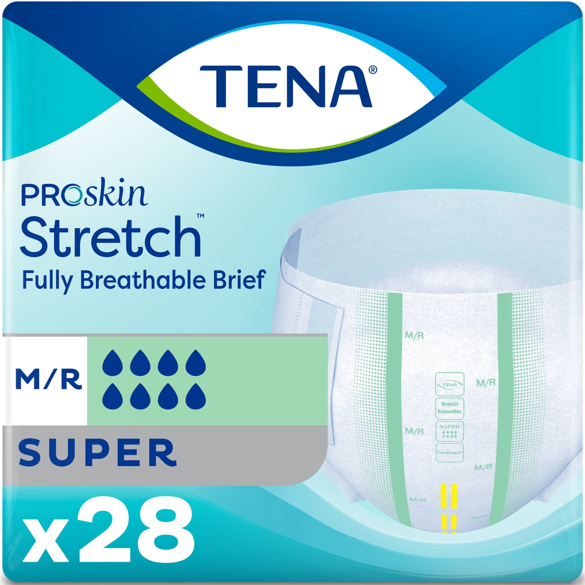 TENA ProSkin Stretch Super Incontinence Brief, Heavy Absorbency