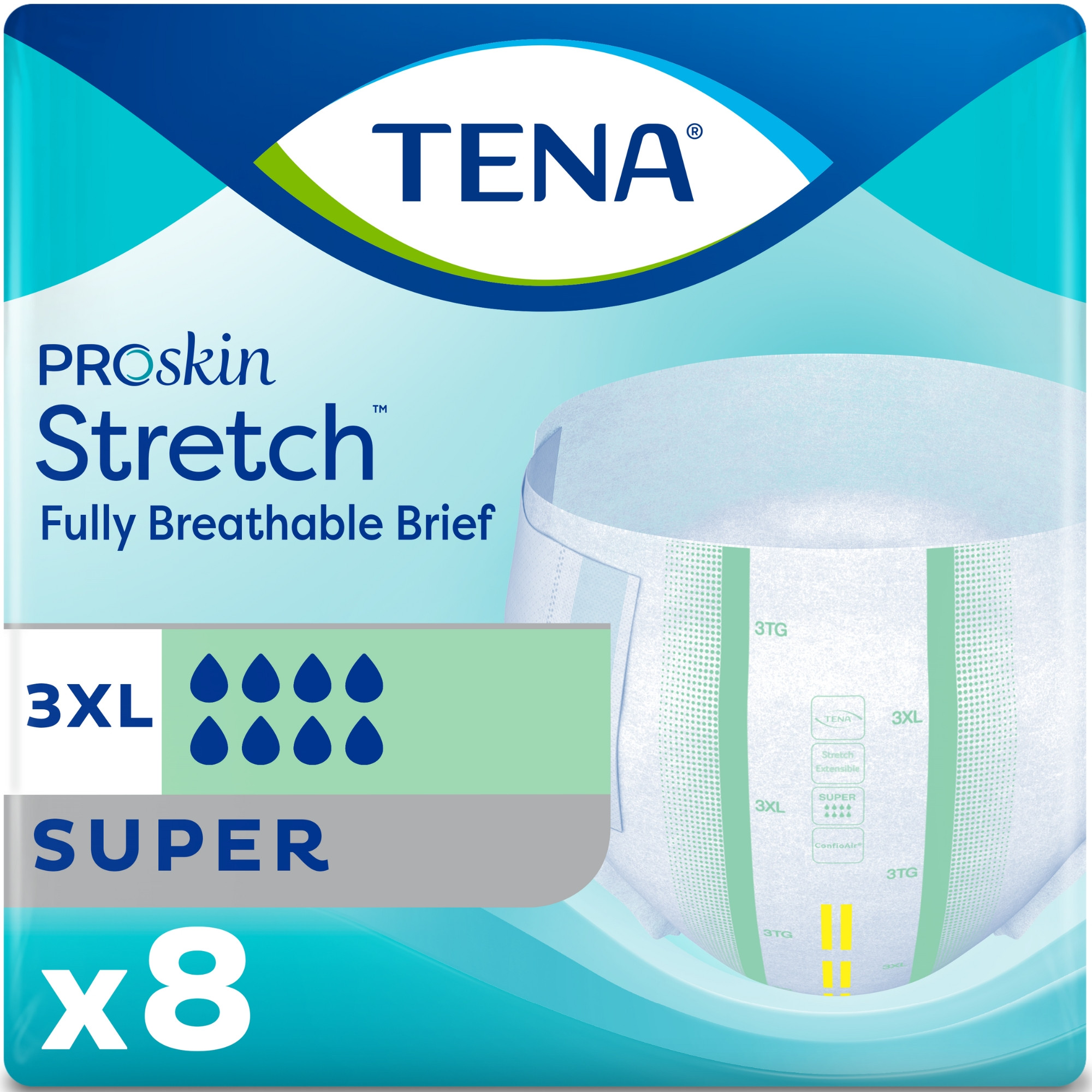 TENA ProSkin Stretch Super Incontinence Brief, Heavy Absorbency