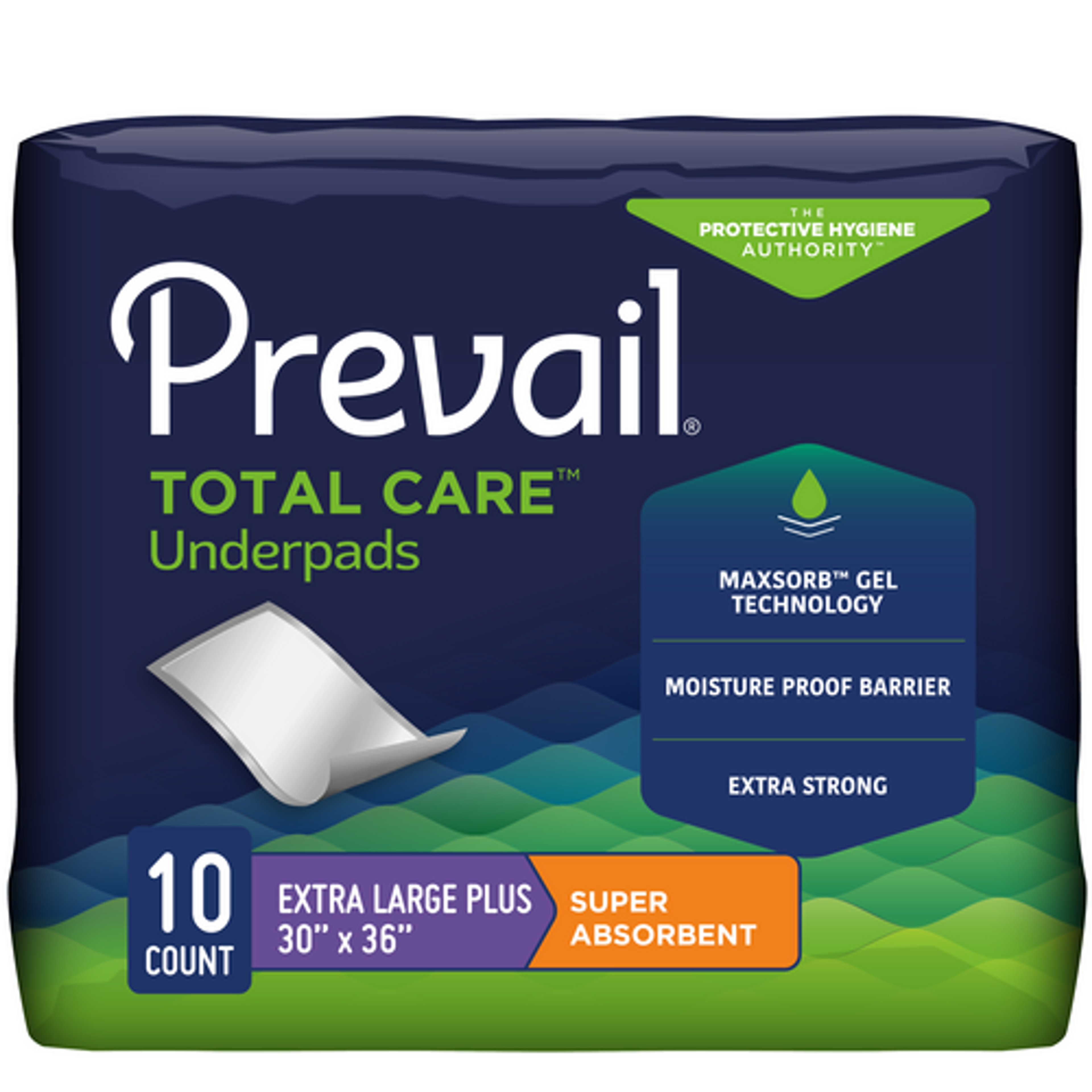 Prevail Total Care Incontinence Underpads, Super Absorbency