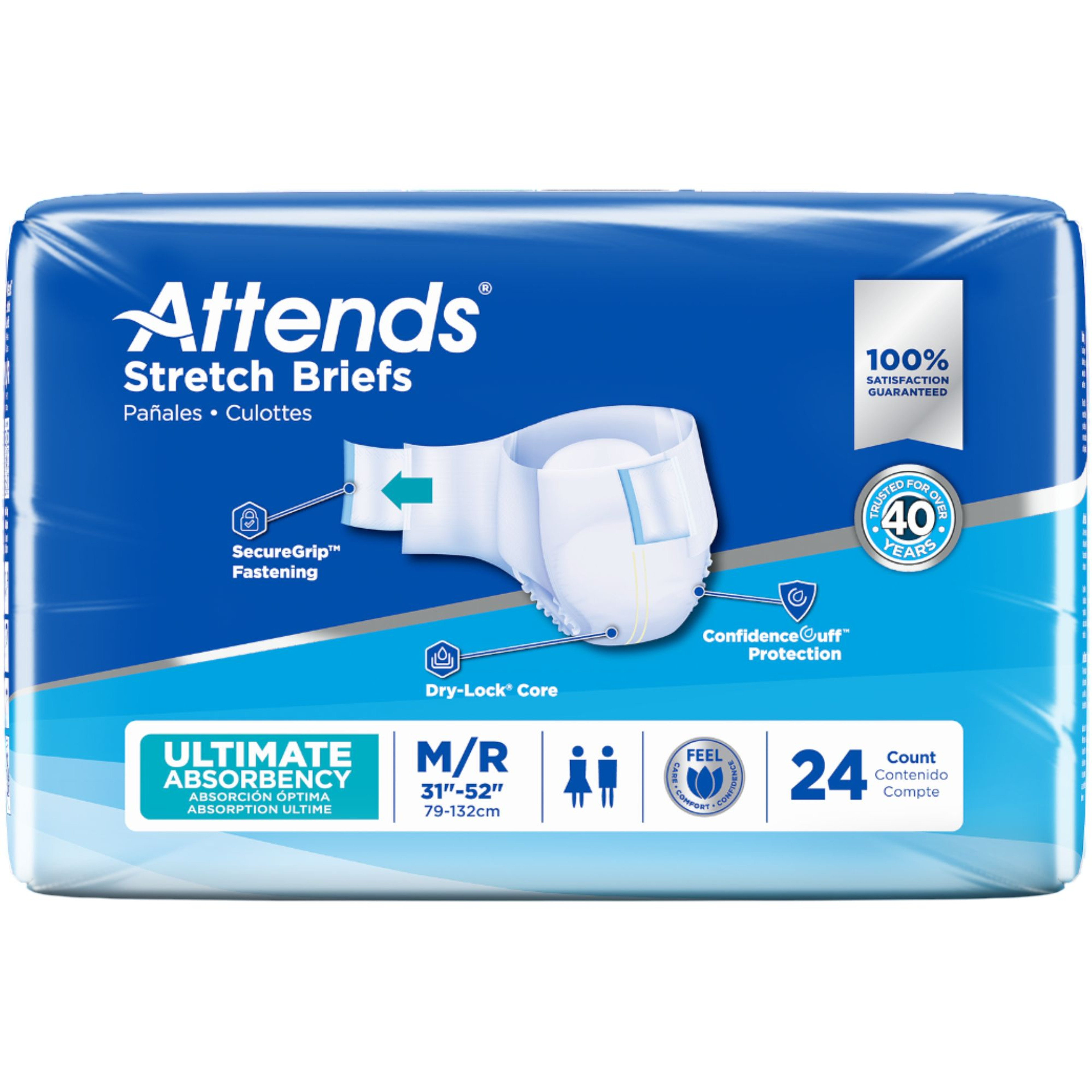 Attends Stretch Adult Incontinence Briefs, Ultimate Absorbency