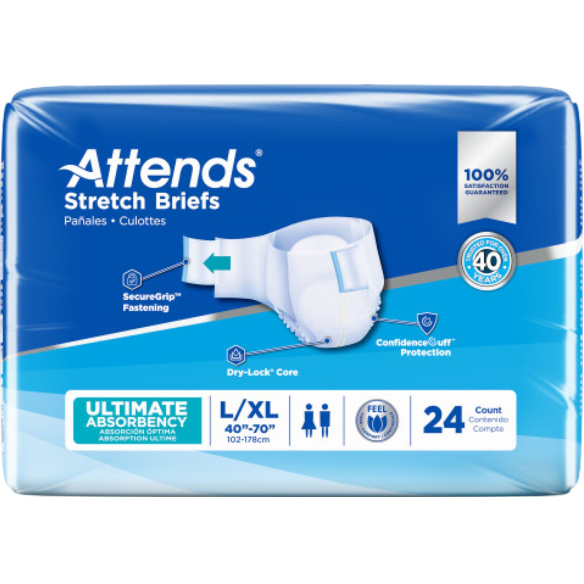 Attends Stretch Adult Incontinence Briefs, Ultimate Absorbency