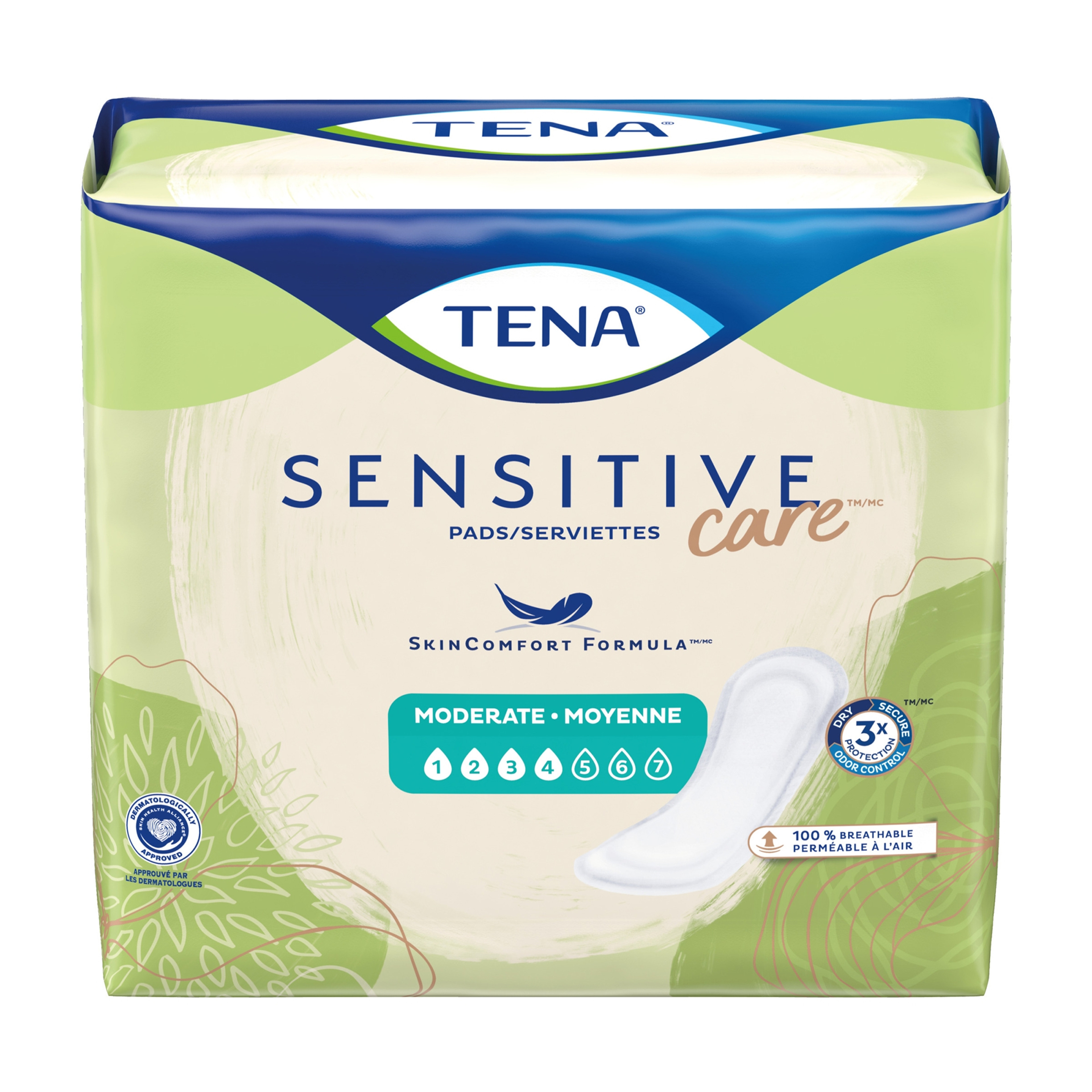 TENA Sensitive Care Incontinence Pads for Women, Moderate Absorbency