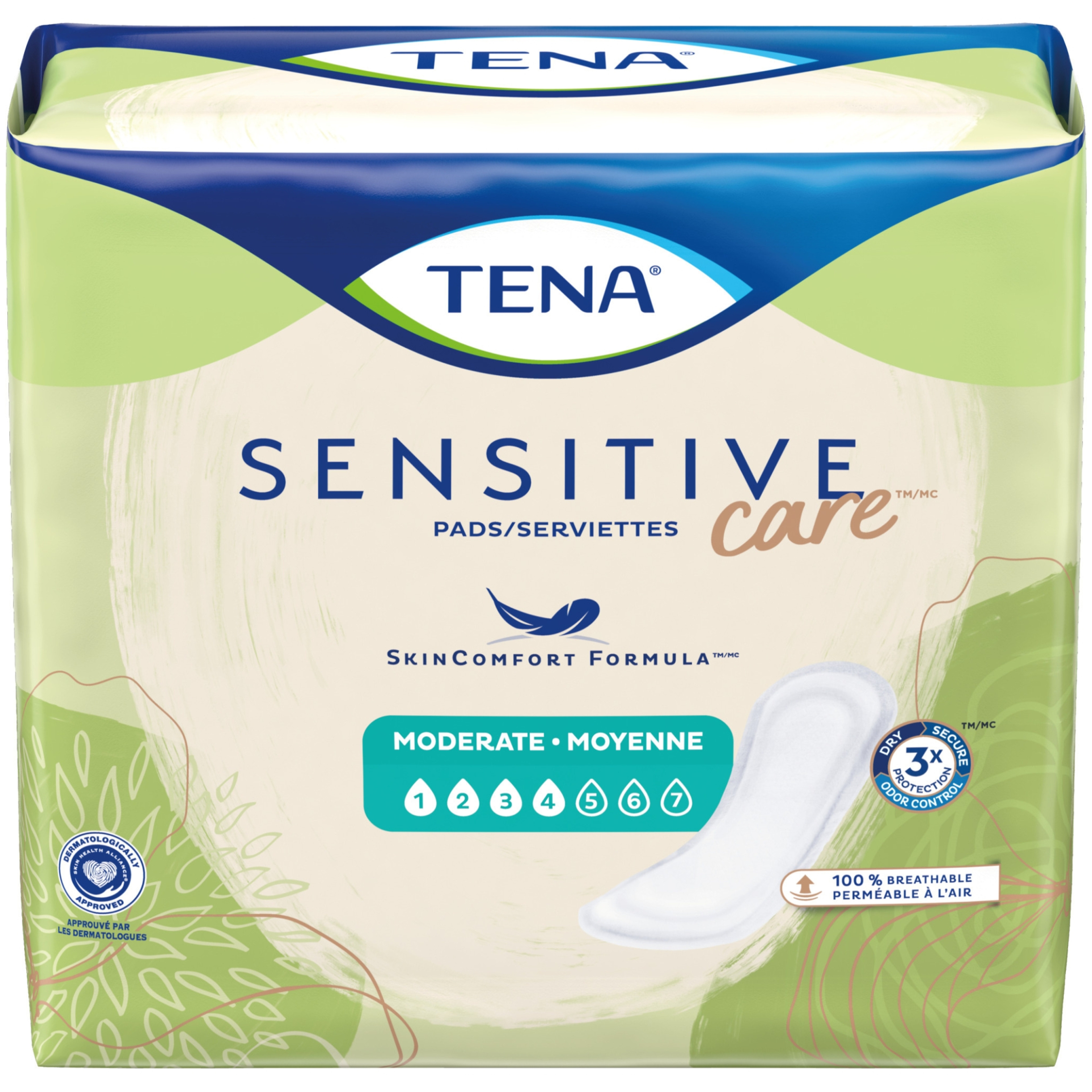 TENA Sensitive Care Incontinence Pads for Women, Moderate Absorbency
