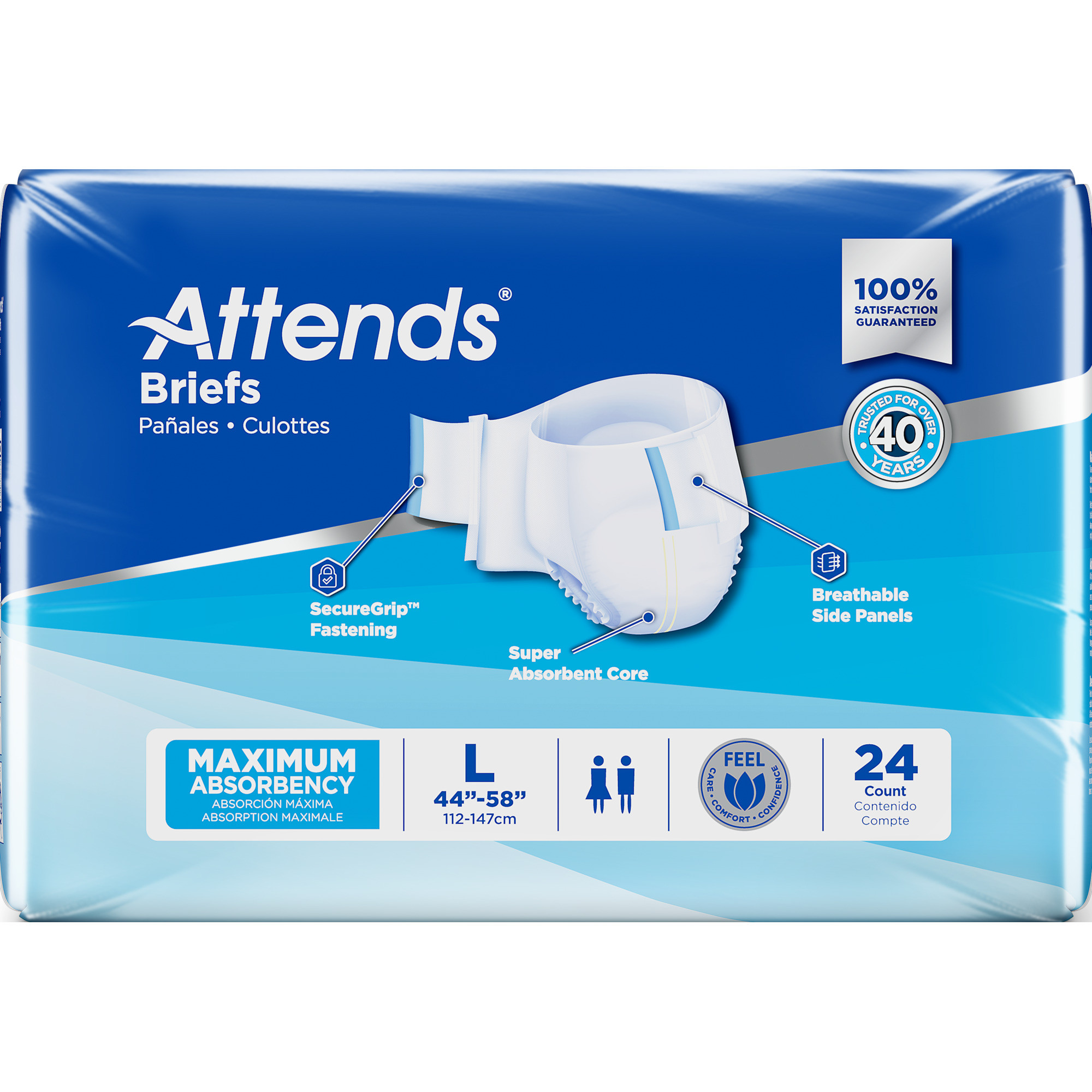 Attends Adult Incontinence Briefs, Maximum Absorbency