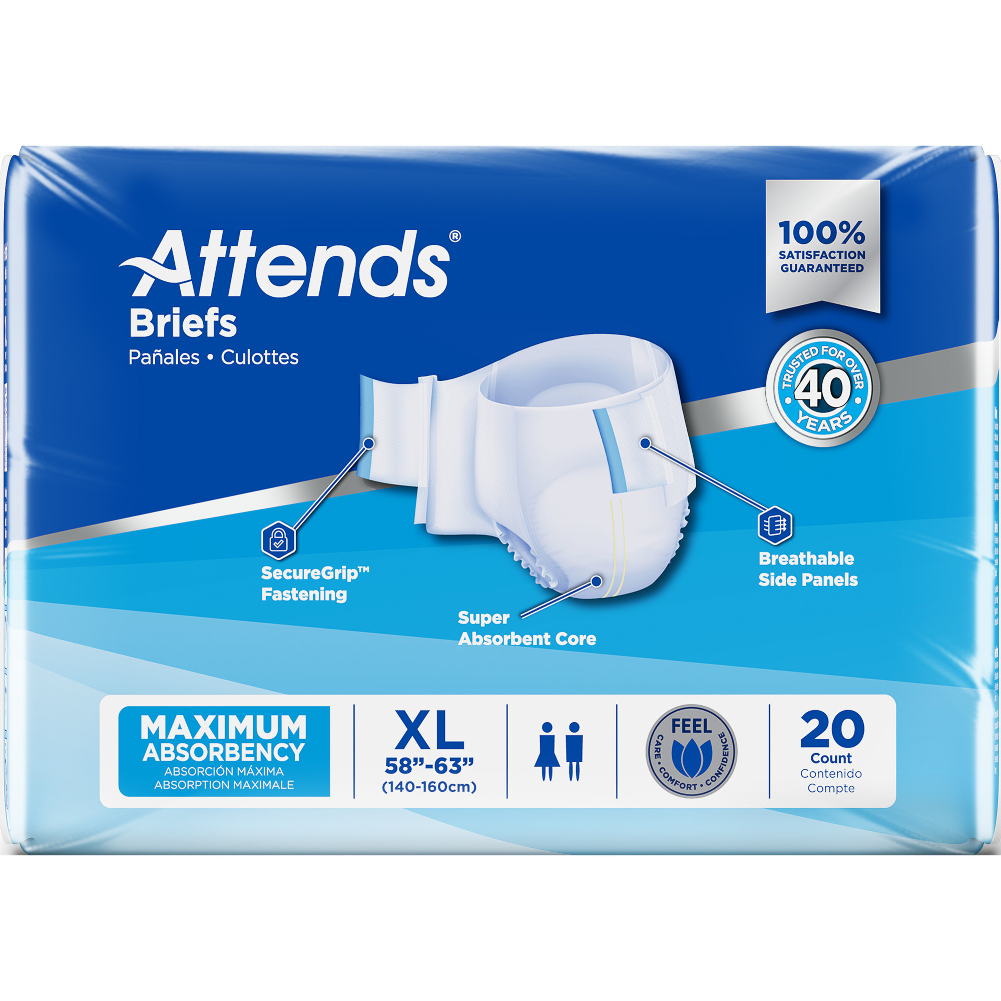 Attends Adult Incontinence Briefs, Maximum Absorbency