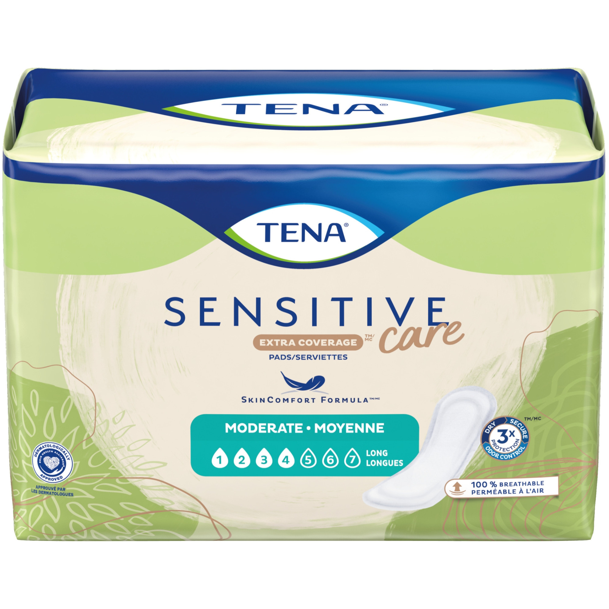 TENA Sensitive Care Incontinence Pads for Women, Moderate Absorbency