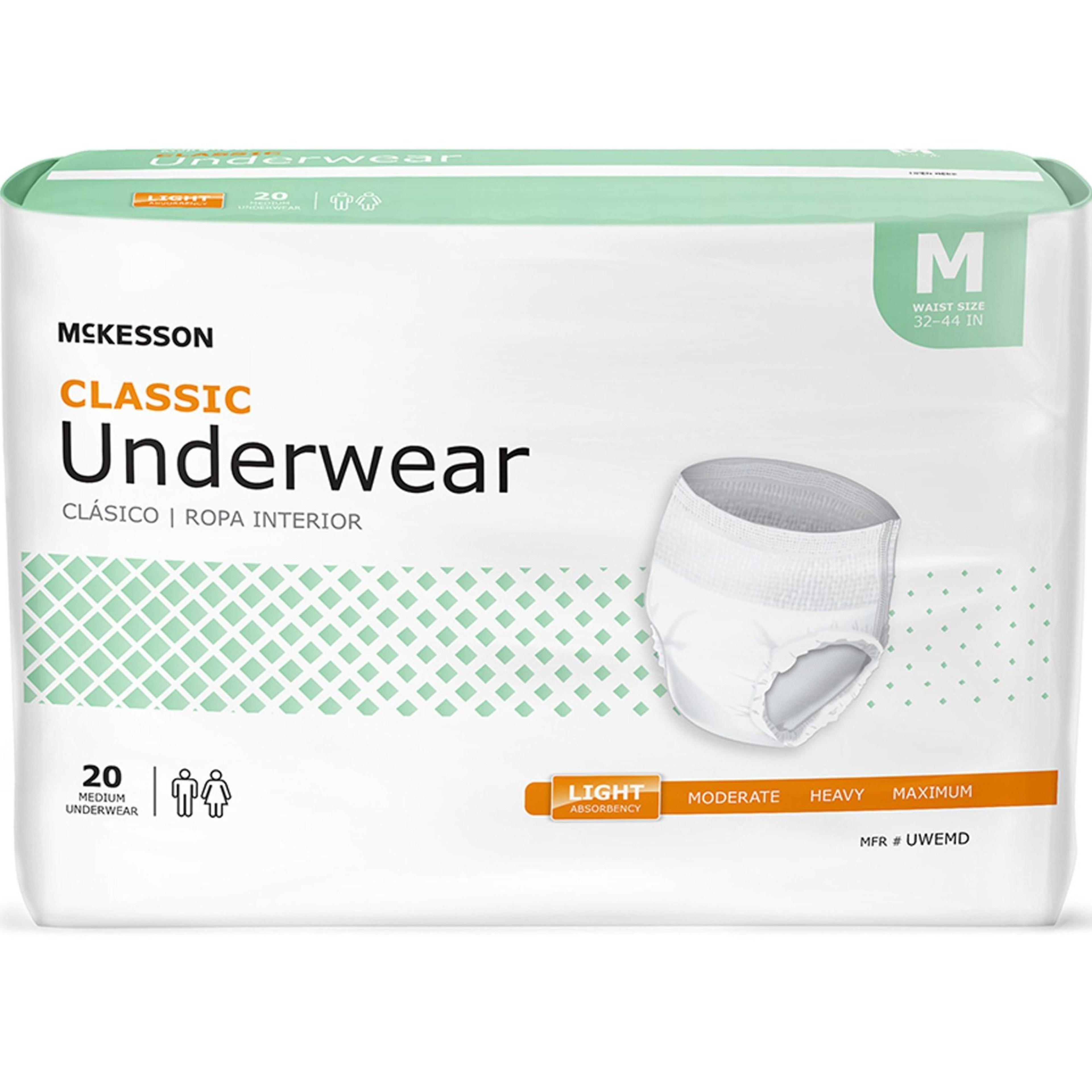 McKesson Classic Adult Incontinence Pull-Up Underwear, Light Absorbency