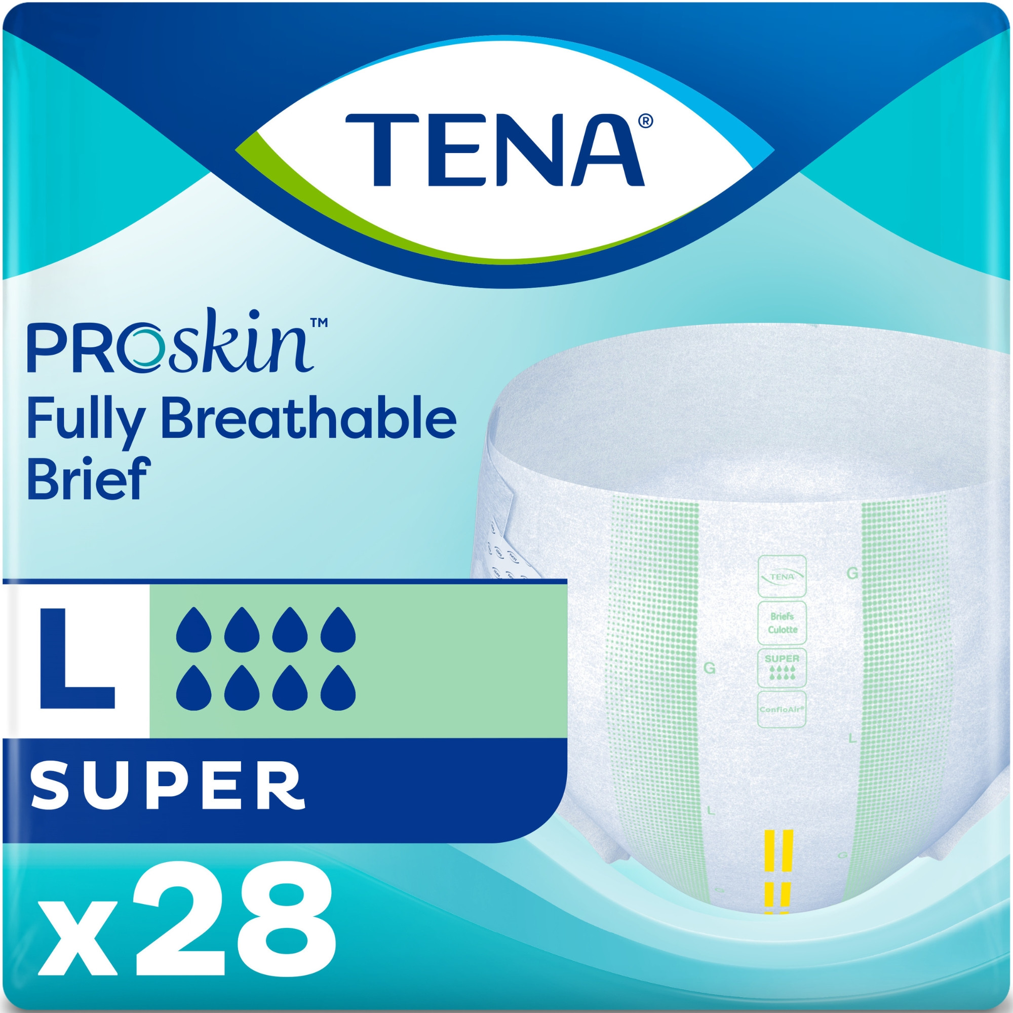 TENA ProSkin Super Adult Incontinence Brief, Heavy Absorbency