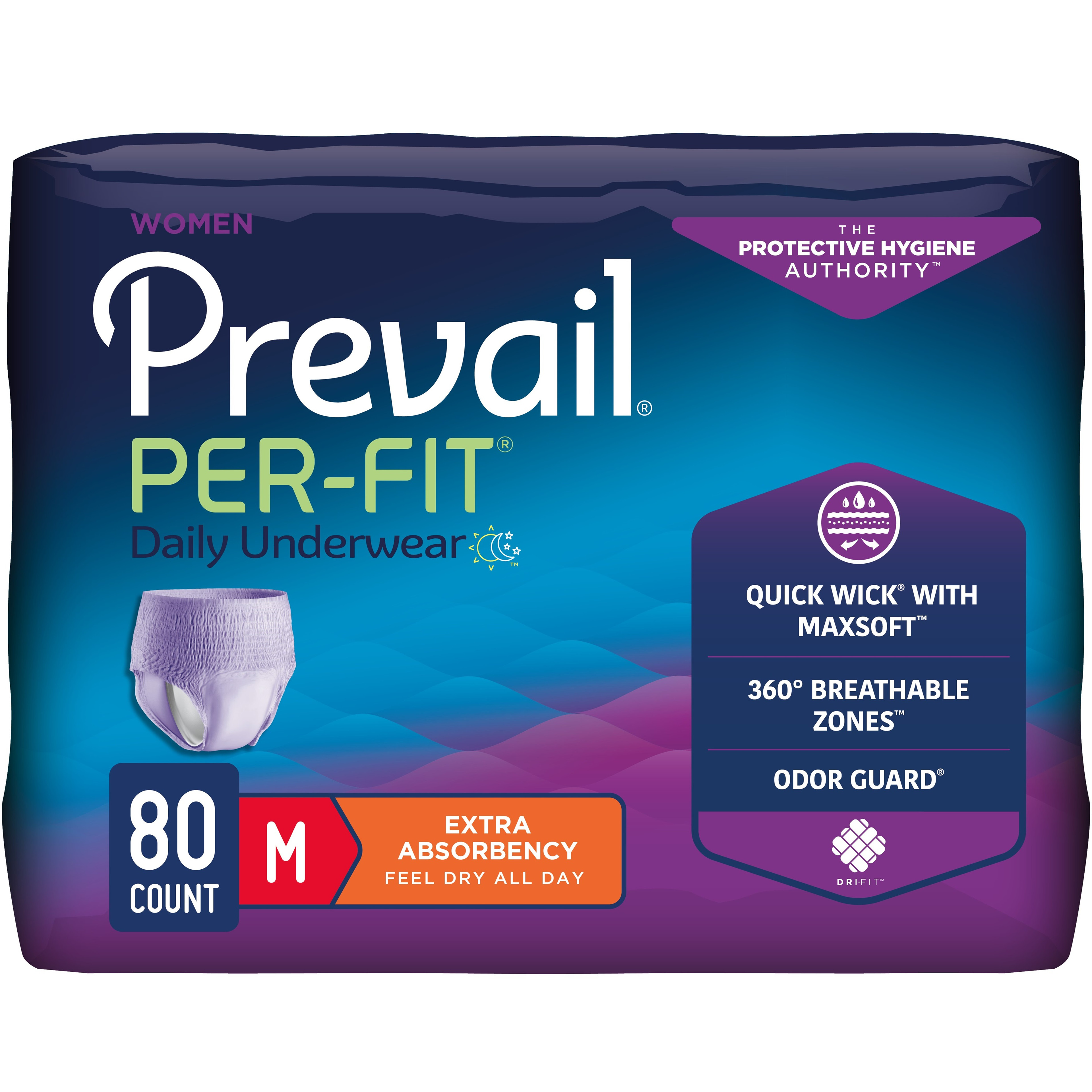 Prevail Per-Fit Daily Incontinence Protective Pull-Up Underwear for Women, Extra Absorbency