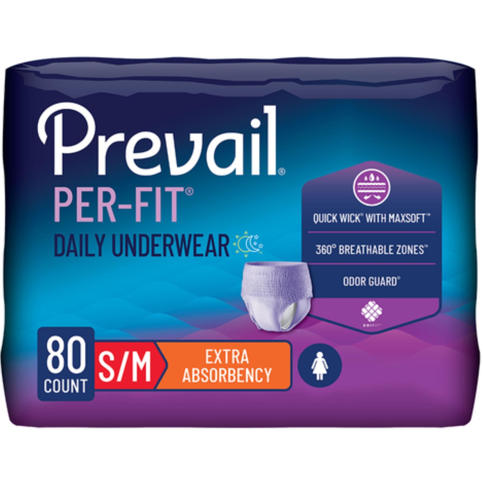 Prevail Per-Fit Daily Incontinence Protective Pull-Up Underwear for Women, Extra Absorbency