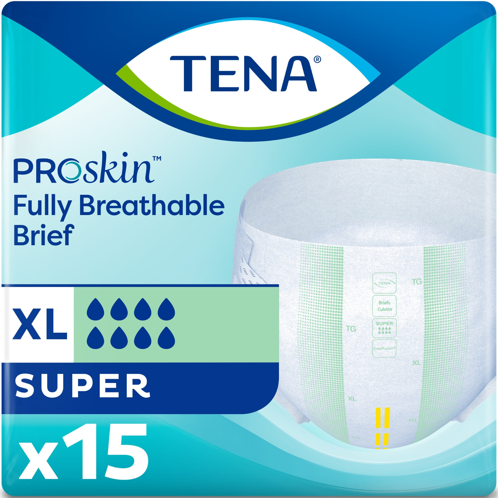 TENA ProSkin Super Adult Incontinence Brief, Heavy Absorbency