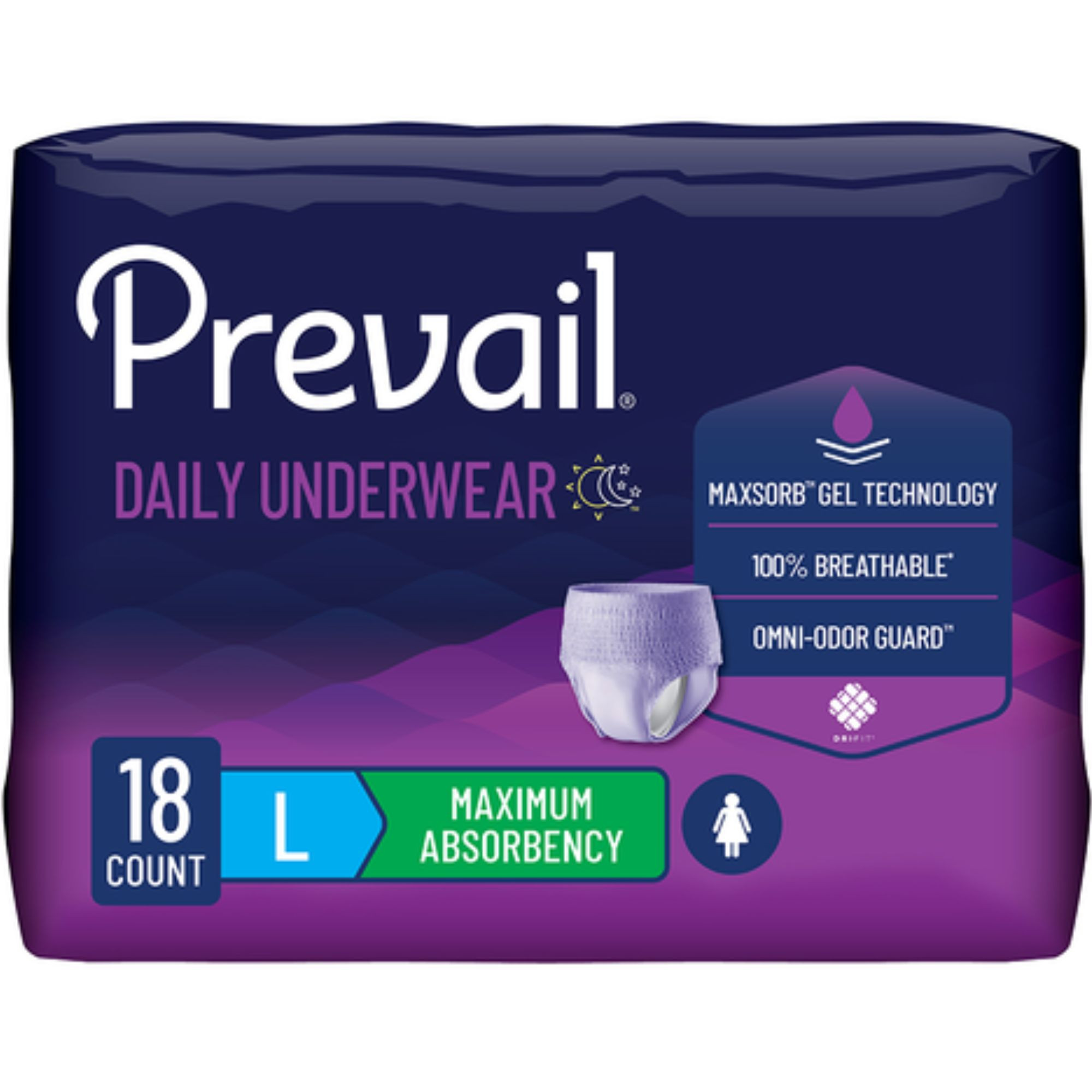 Prevail Adult Incontinence Protective Pull-Up Underwear for Women, Maximum Absorbency