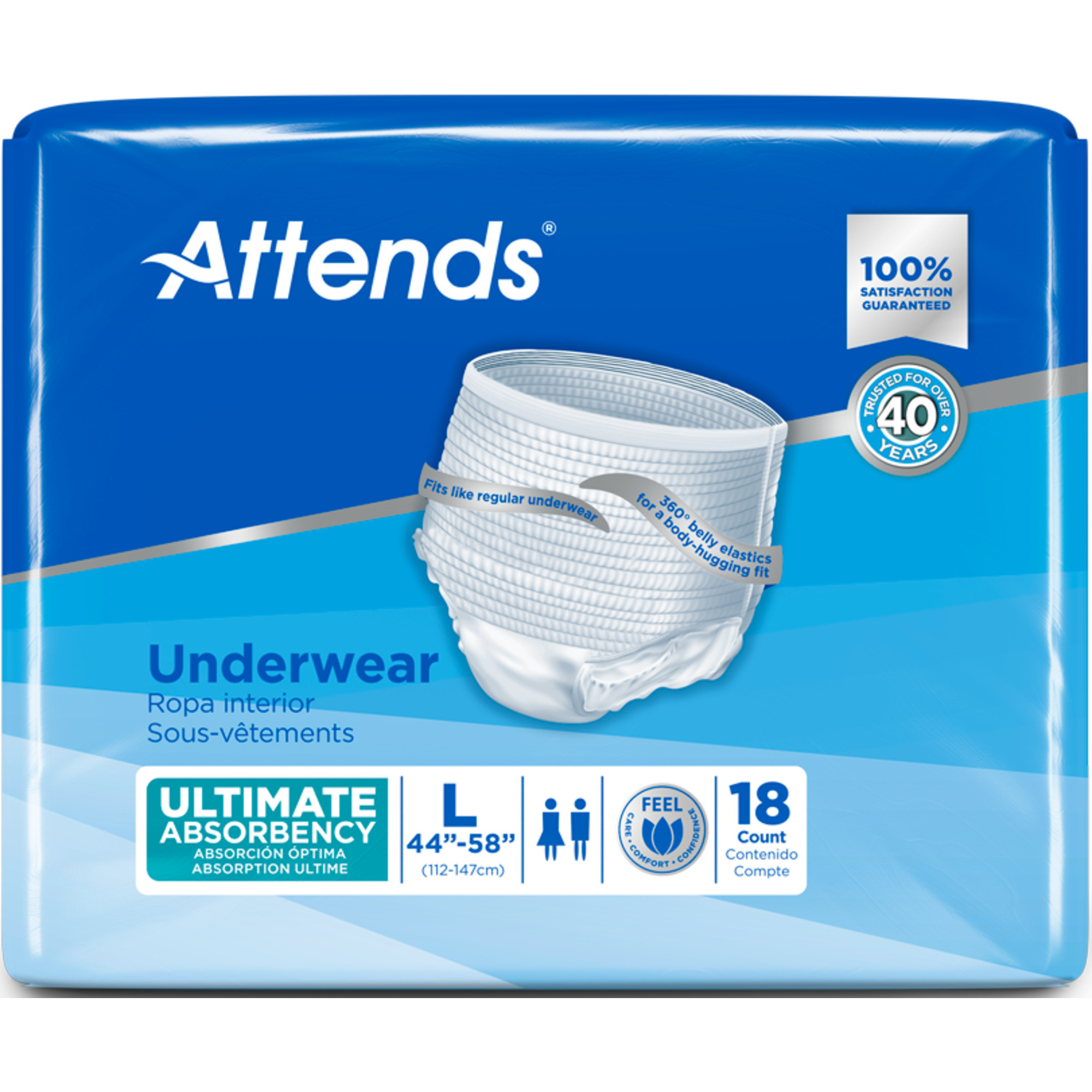 Attends Adult Incontinence Pull-Up Underwear, Ultimate Absorbency
