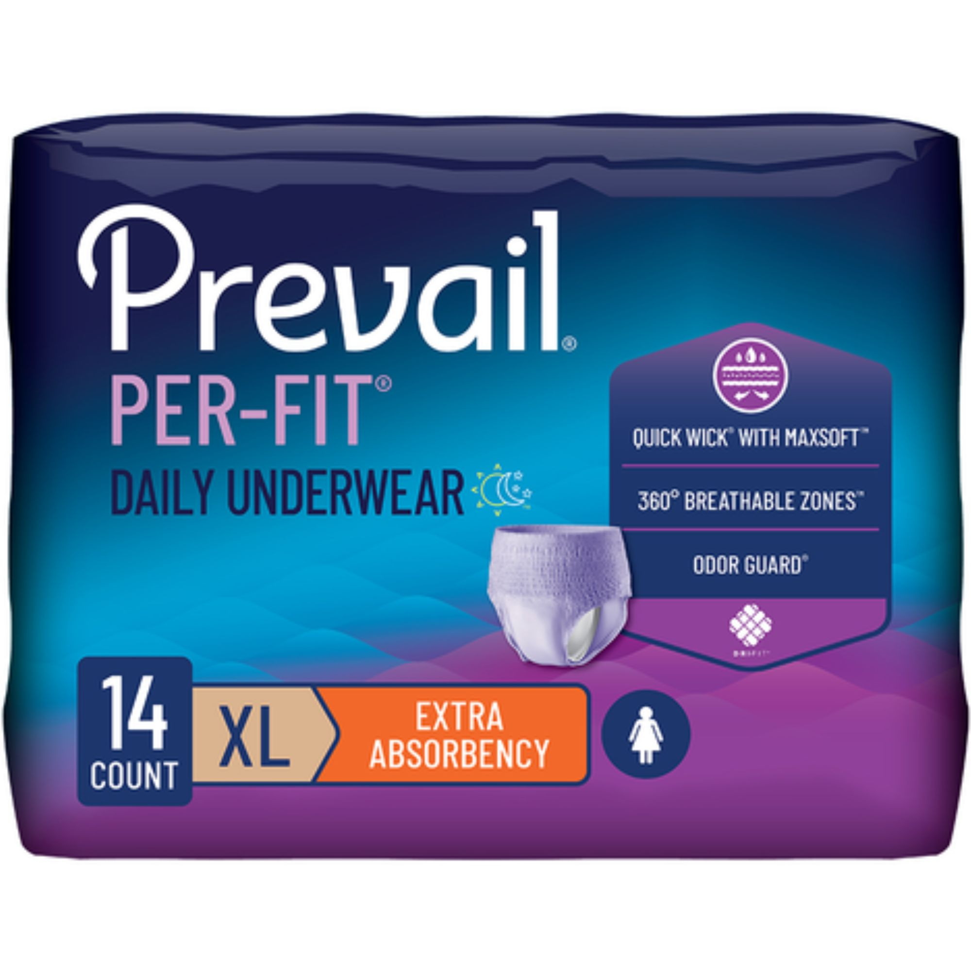 Prevail Per-Fit Daily Incontinence Protective Pull-Up Underwear for Women, Extra Absorbency