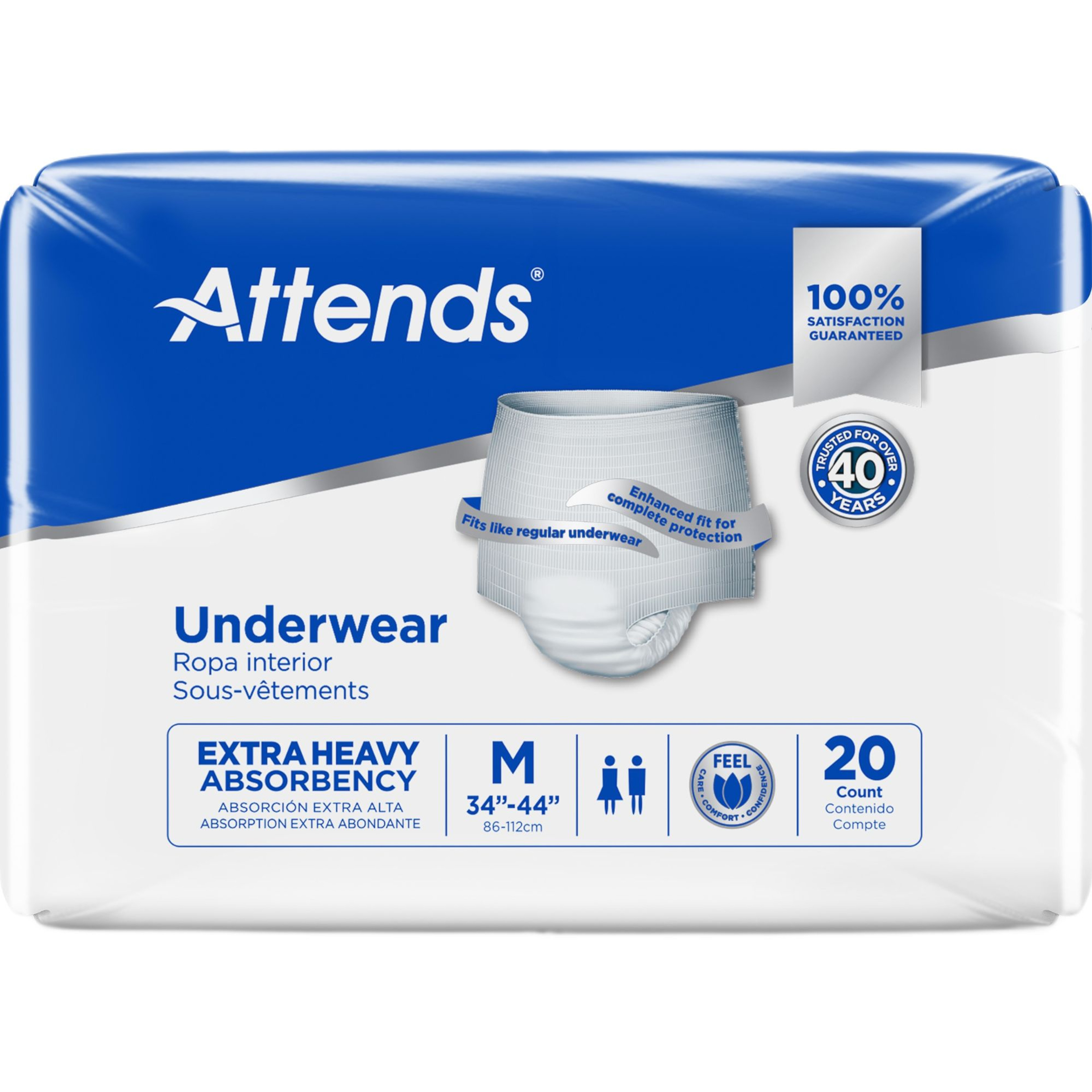 Attends Adult Incontinence Pull-Up Underwear, Extra Heavy Absorbency