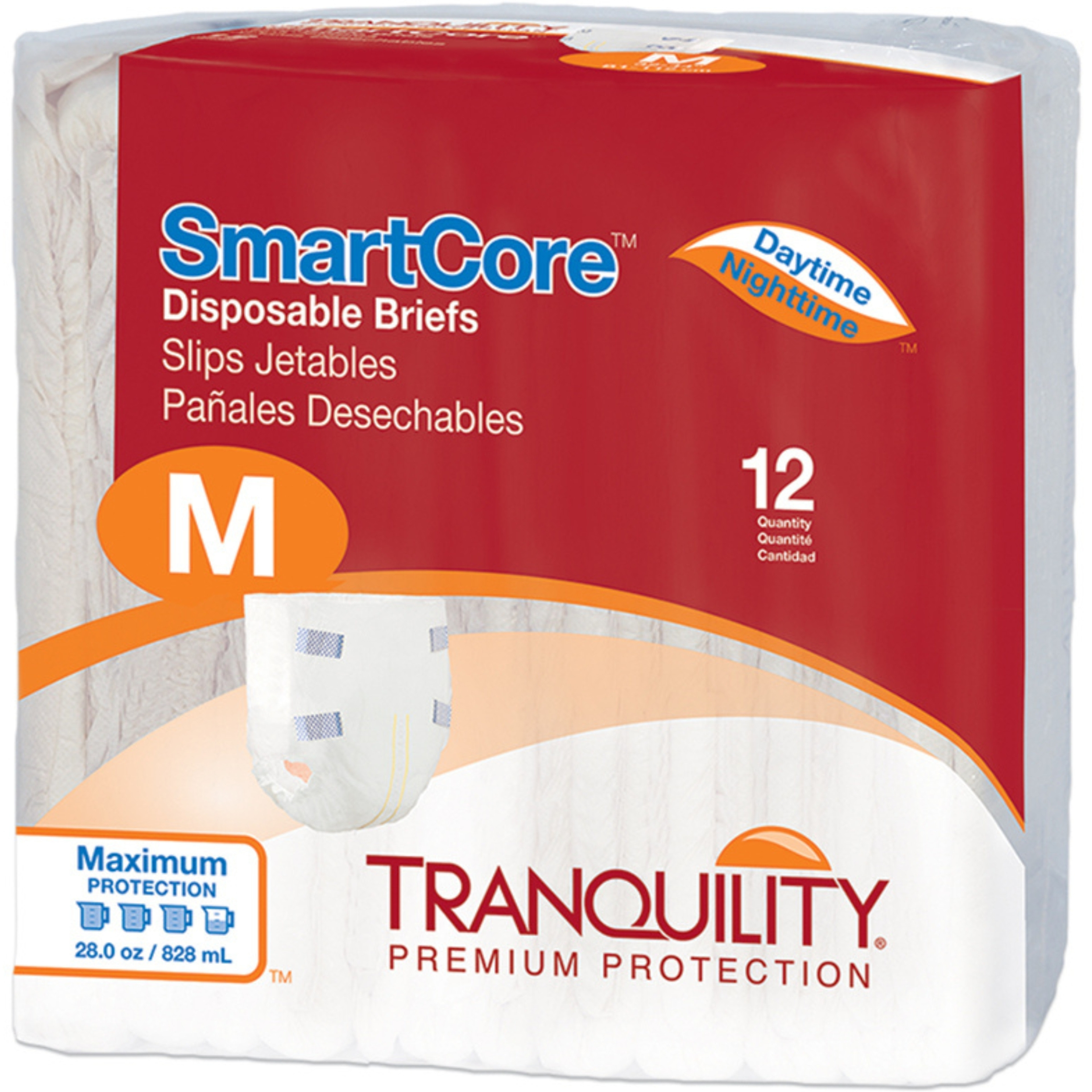 Tranquility SmartCore Adult Disposable Briefs with Tabs, Maximum Absorbency