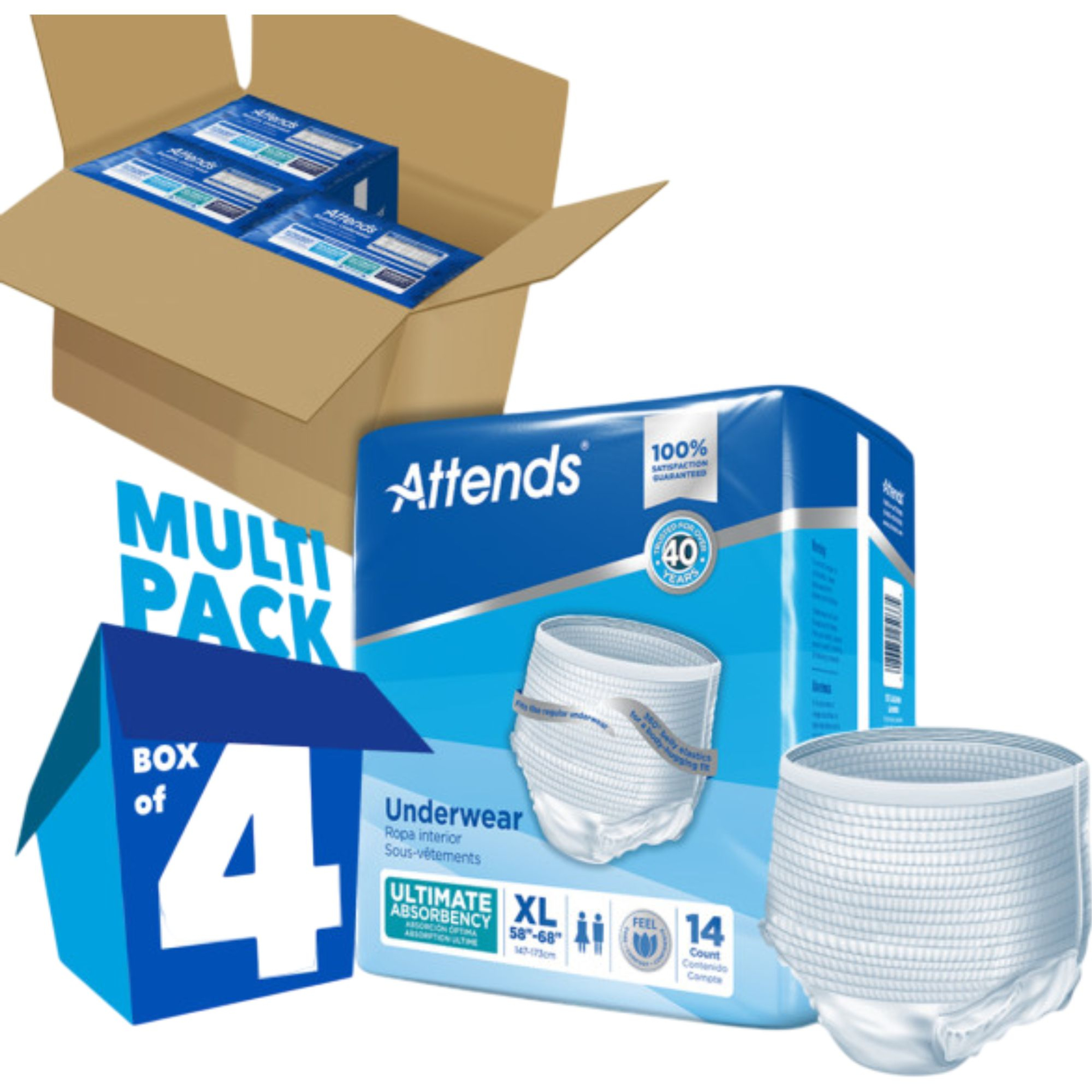Attends Adult Incontinence Pull-Up Underwear, Ultimate Absorbency